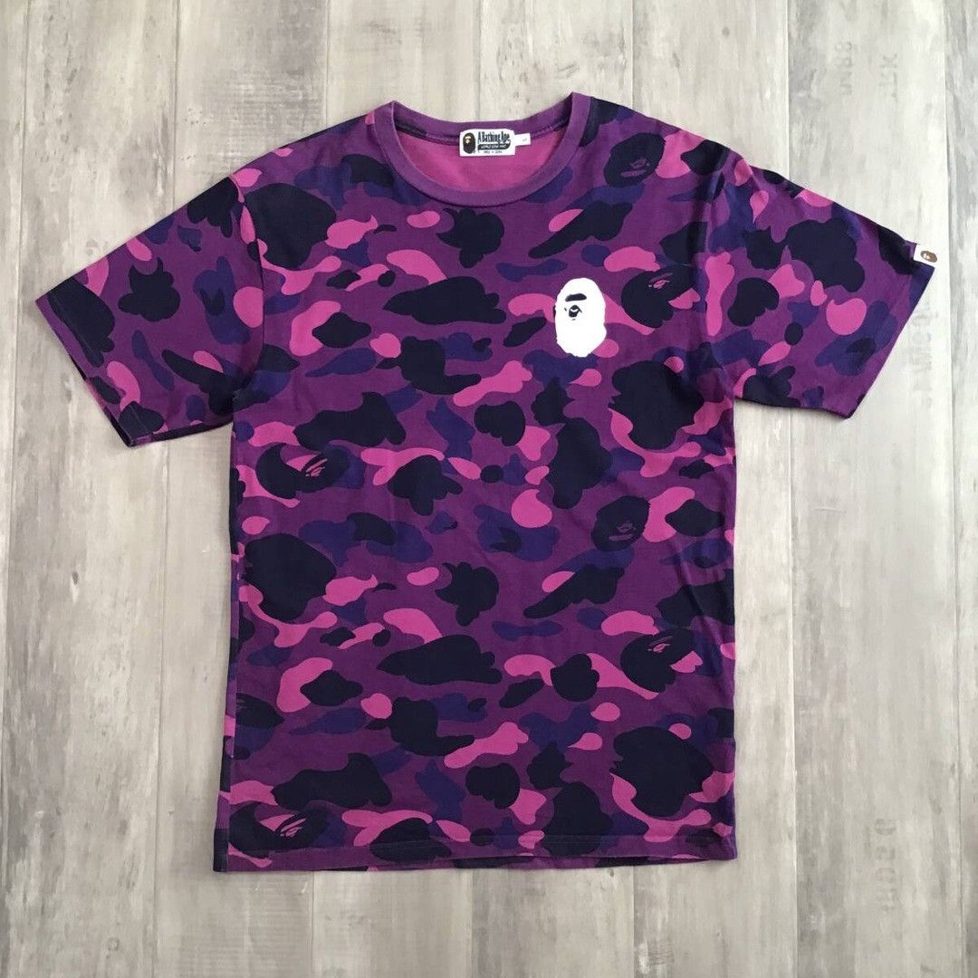 Bape Purple camo BAPE logo T-shirt a bathing ape Size US L / EU 52-54 / 3 - 2 Thumbnail