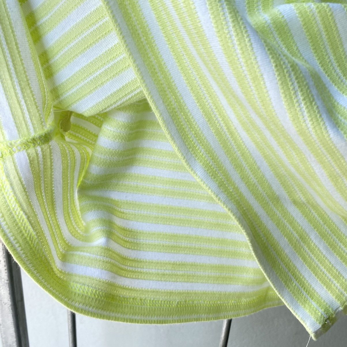 Courreges Courreges Lime Green Striped Short Sleeve Tee Size XS / US 0-2 / IT 36-38 - 8 Thumbnail