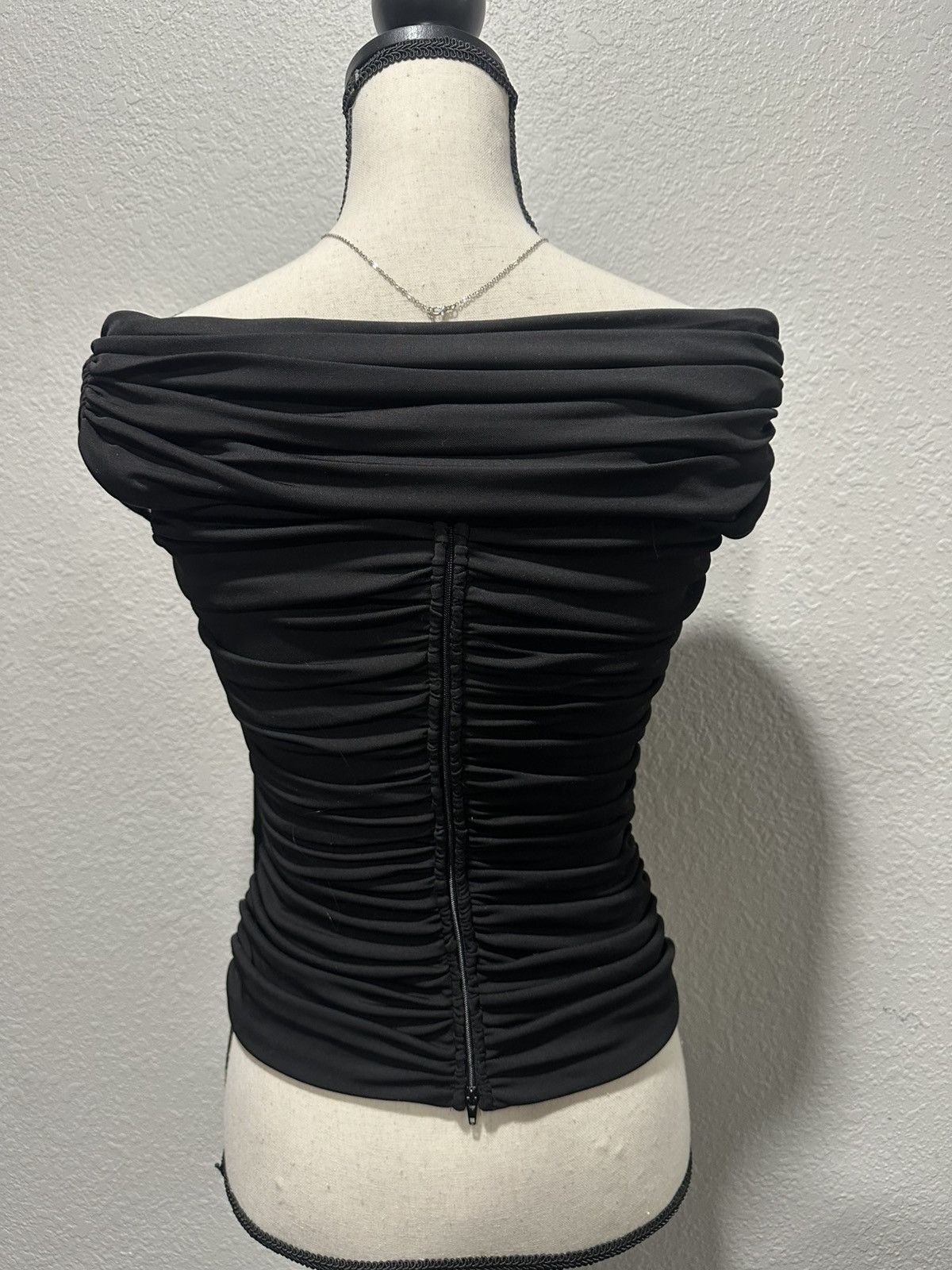 Tadashi Shoji × Vintage TADASHI 90s Vintage black Top draped Size XS / US 0-2 / IT 36-38 - 3 Thumbnail
