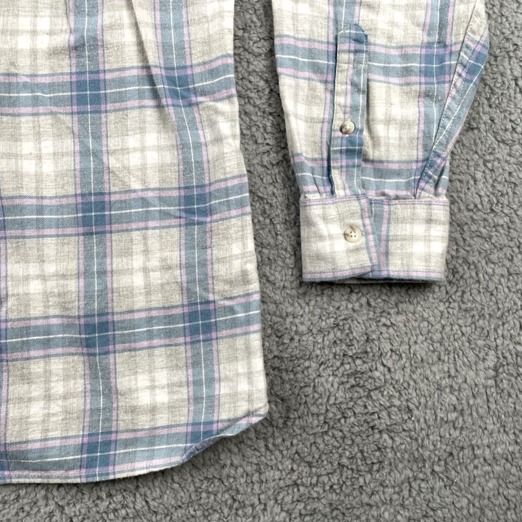 Vintage VINTAGE? Women’s L.L.Bean Plaid Flannel Button-Up Pocket Shirt Pink Blue 1X Xtra Soft Size XL / US 12-14 / IT 48-50 - 7 Thumbnail
