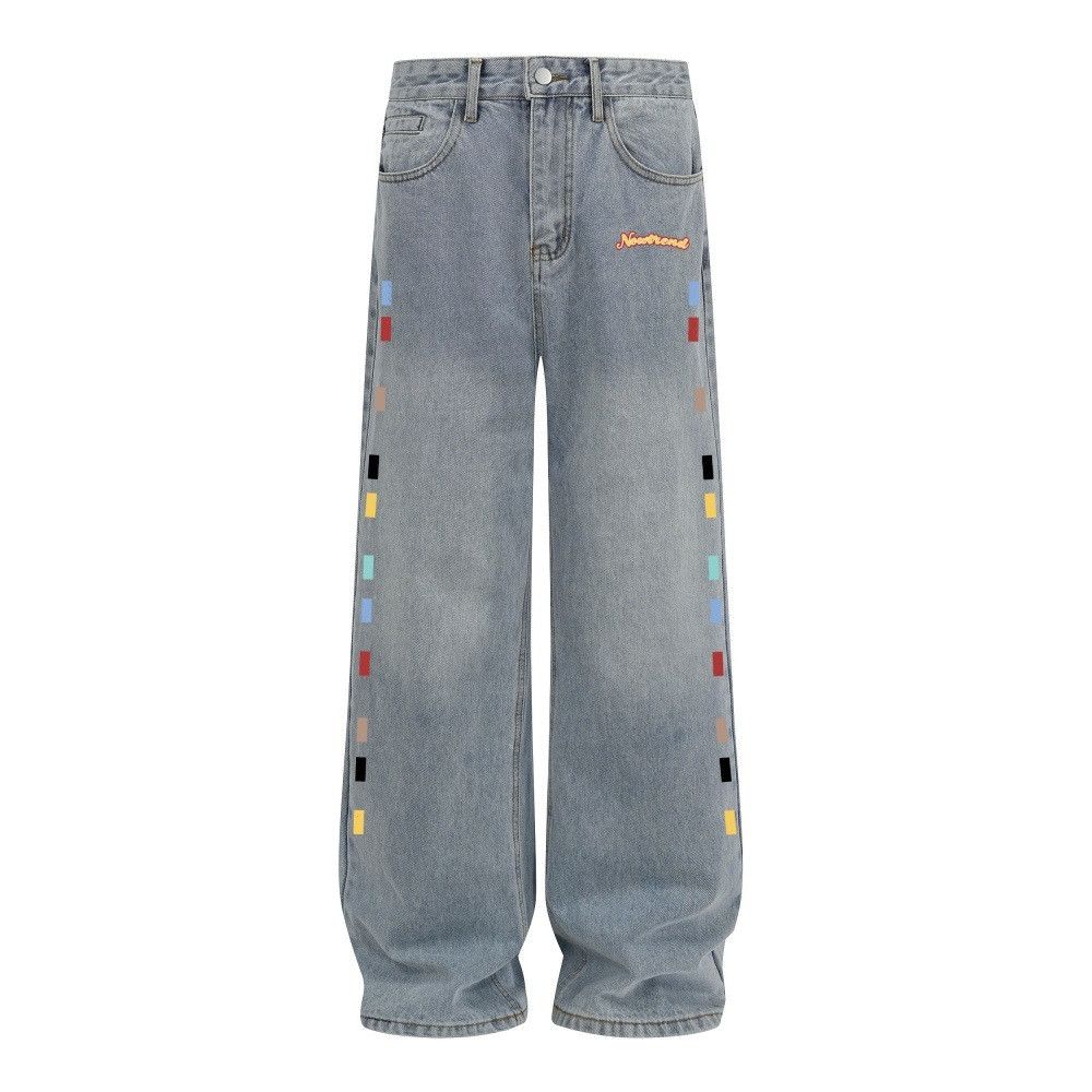 Japanese Brand Retro color print hip-hop street distressed washed jeans Size US 32 / EU 48 - 1 Thumbnail