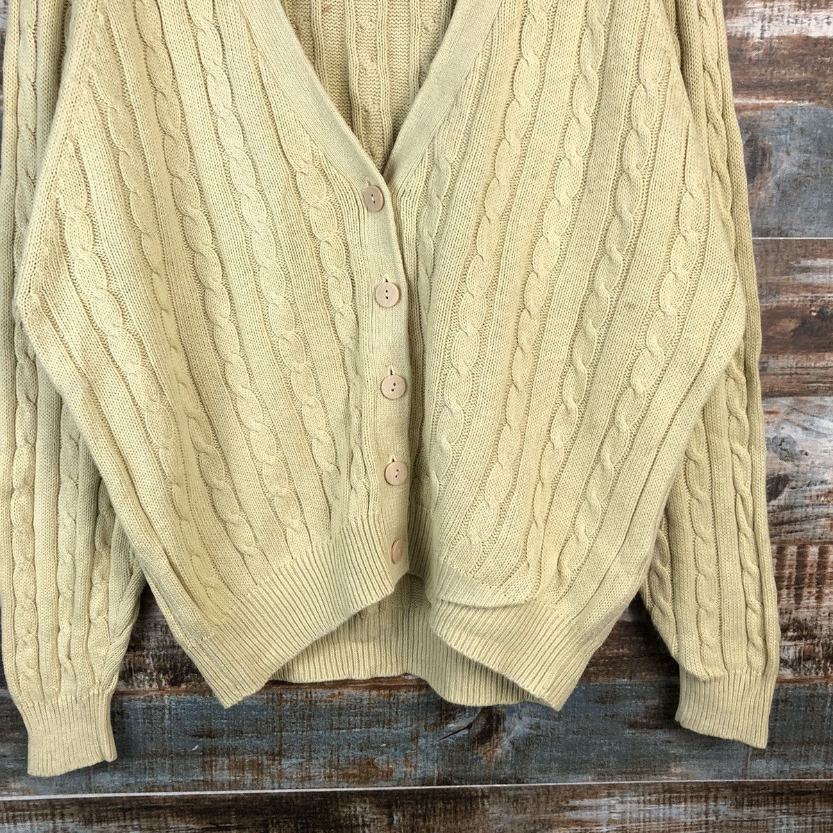 Vintage DLL Rama japan vintage Yellow Cardigan Knitwear #C046 Size US L / EU 52-54 / 3 - 6 Thumbnail