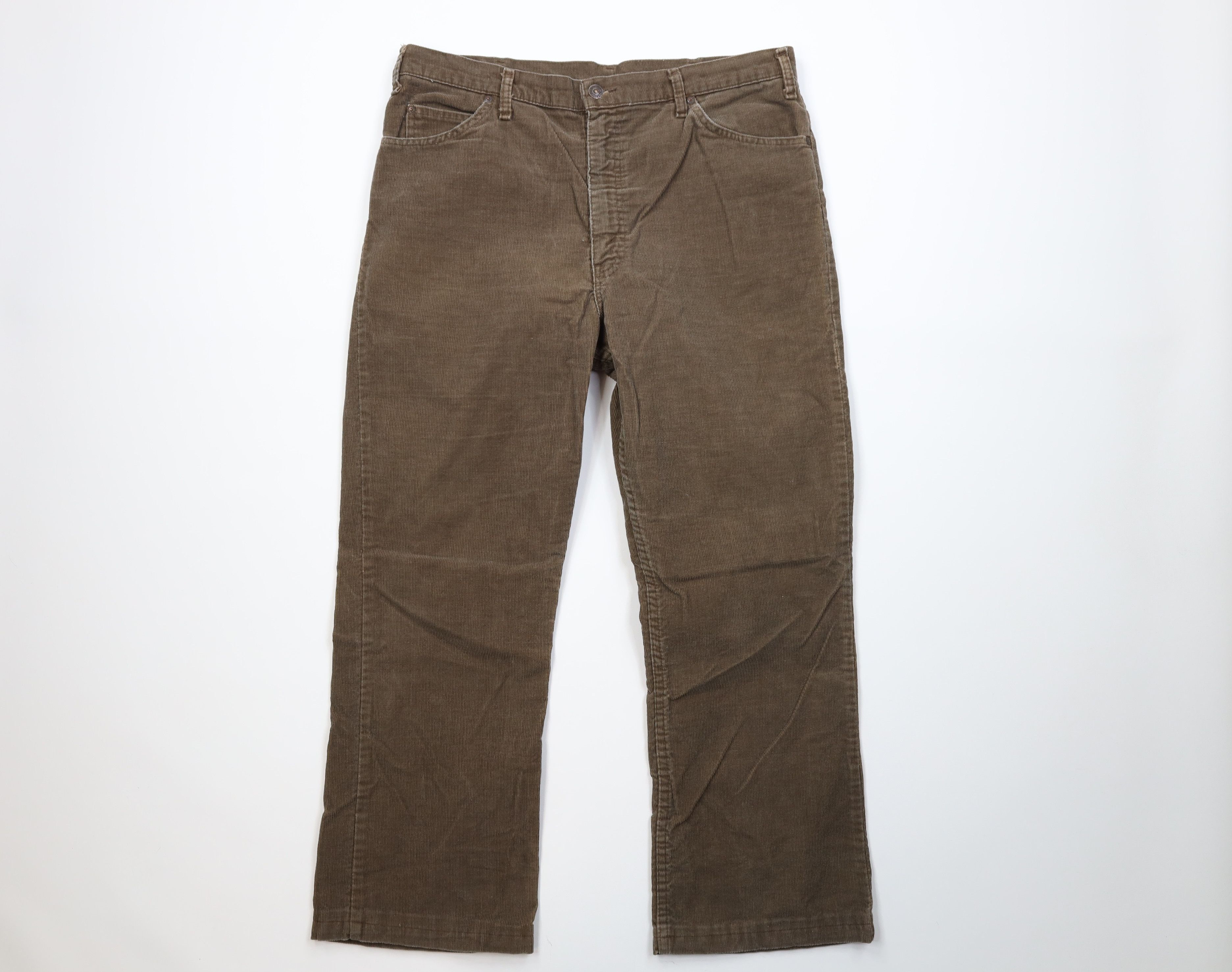 Vintage Vintage 70s Streetwear Wide Leg Corduroy Pants Brown USA Size US 36 / EU 52 - 1 Thumbnail