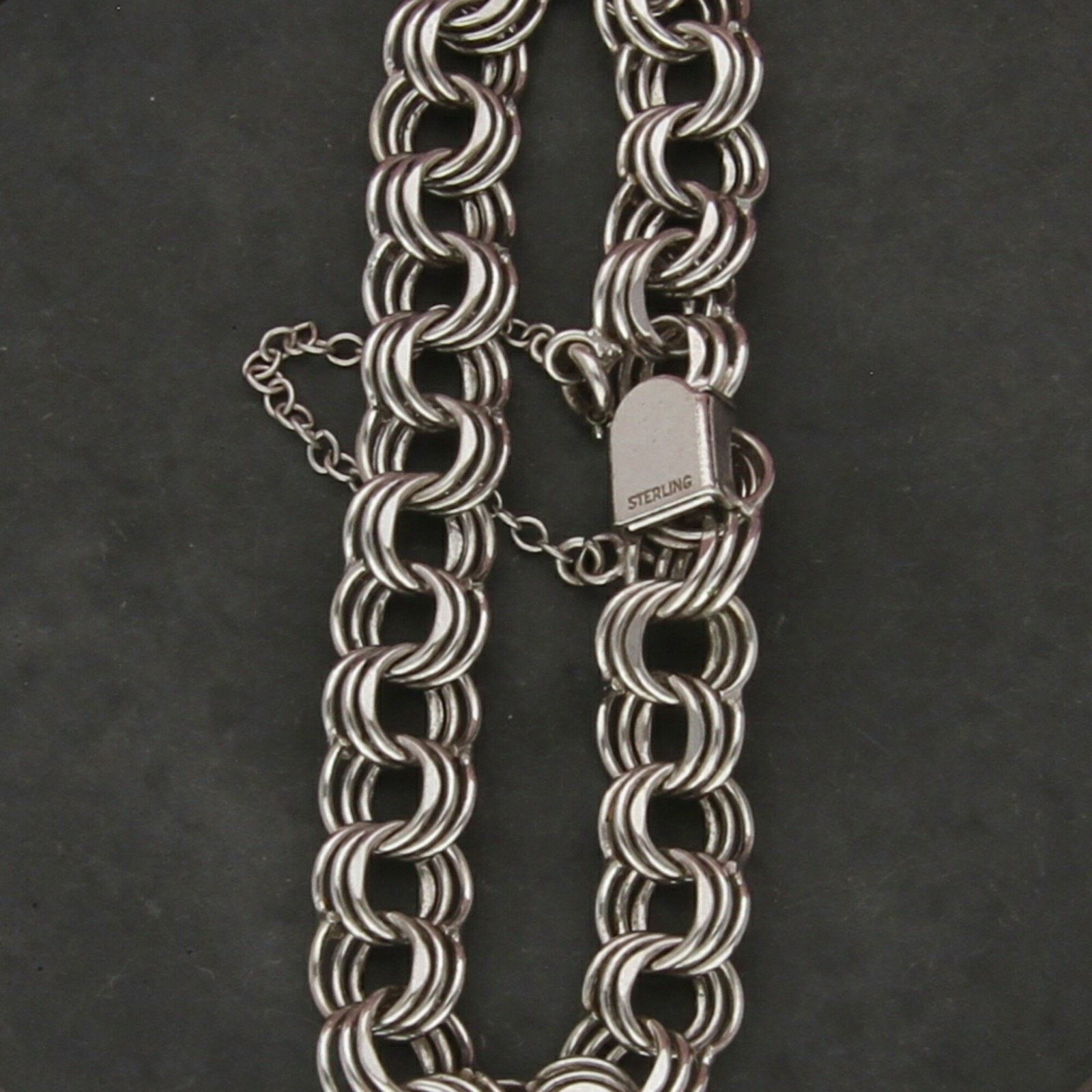 Sterling Silver sterling silver 10mm triple cable chain bracelet size 7.5in Size ONE SIZE - 3 Thumbnail