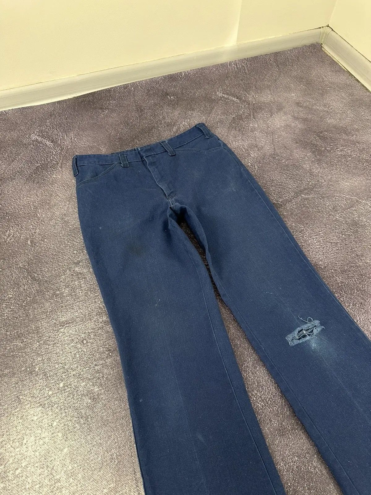 Dickies × Vintage Vintage 90s Dickies American Blue Work Hype Flared Jeans Size US 33 - 4 Thumbnail
