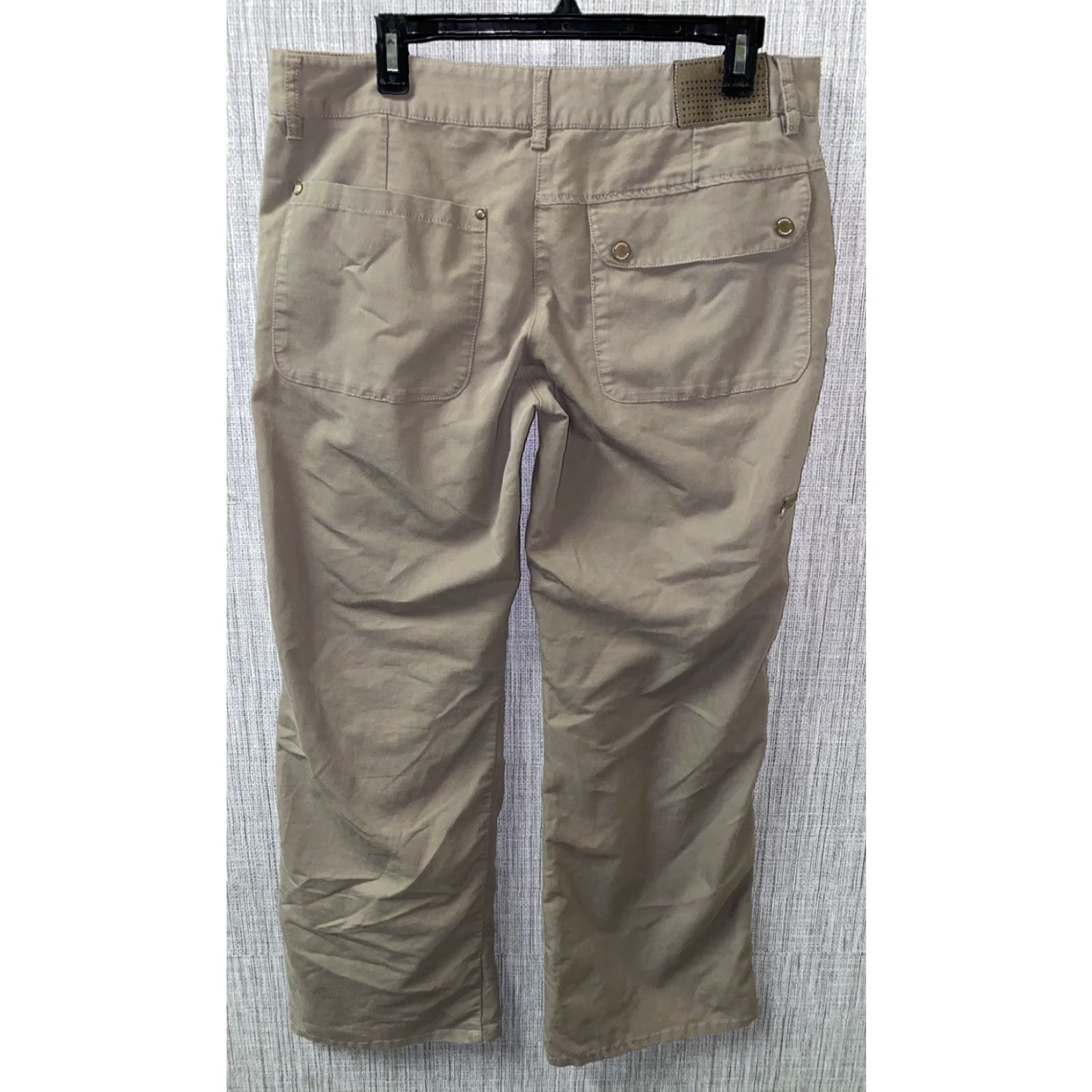 Merrell Merrell Womens Beige Casual Pants 35 In 29.5 In Size 12/12 Regular Mid Rise Cotton/Polyester Flat Front Casual Pants Womens Beige Merrell Size 24" / US 00 / IT 34 - 4 Thumbnail