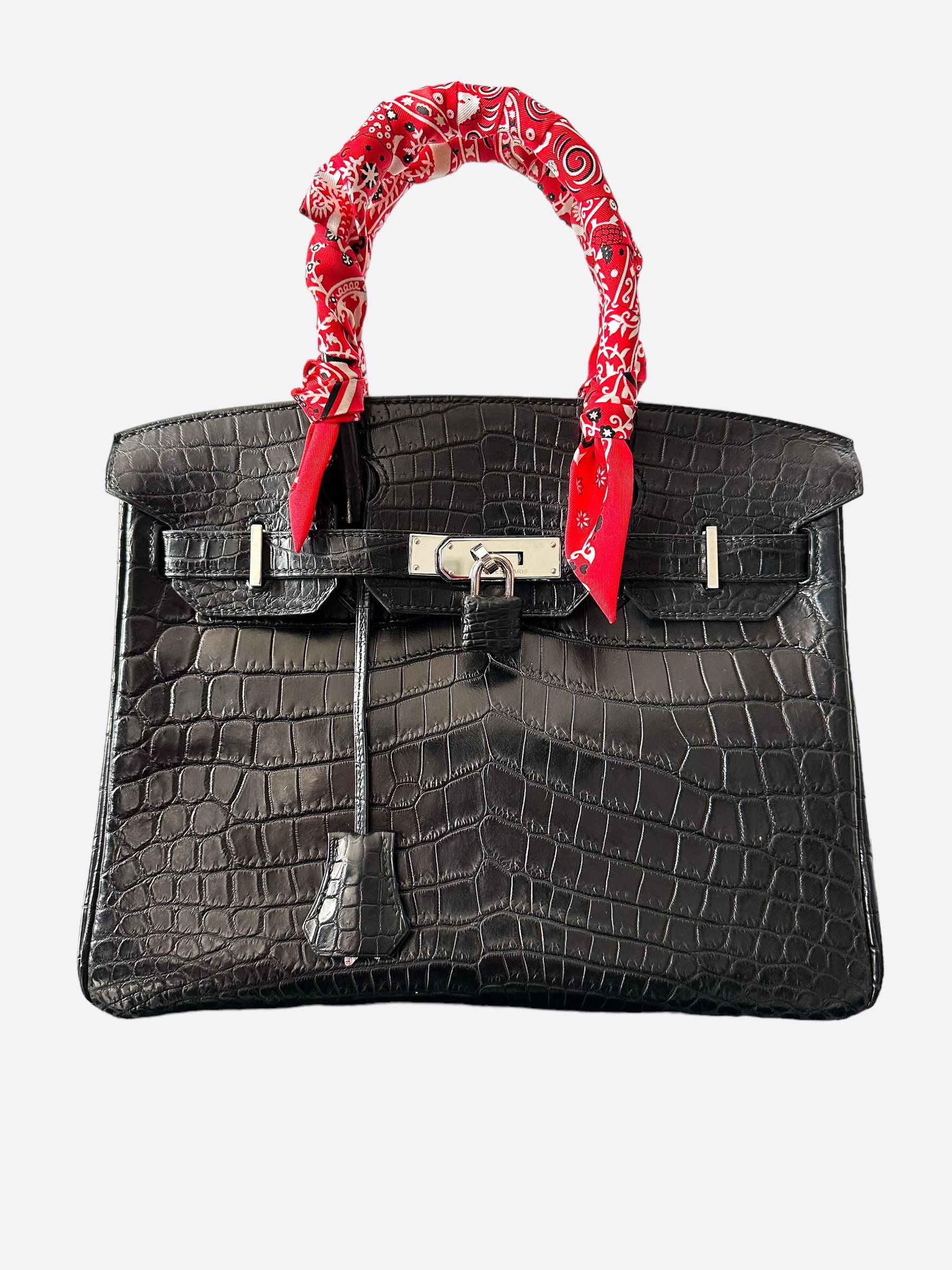 image of Hermes Black Matte Niloticus Crocodile Birkin 30, Women's