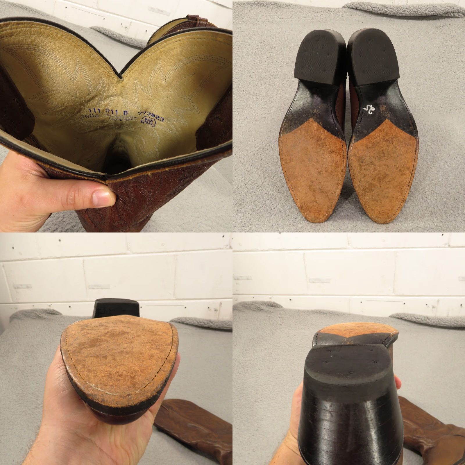 Dan Post VINTAGE Dan Post Boots 11 B Mens Brown Leather 8111 Cowhide Embroidered Western Cowboy Boot Mens Brown Leather Western Cowboy 8111 Size US 11 / EU 44 - 9 Thumbnail