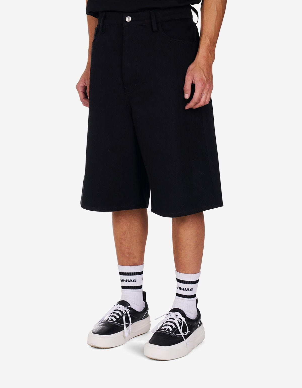 Nahmias Nahmias Black Denim Baggy Carpenter Shorts Size US 34 / EU 50 - 3 Thumbnail