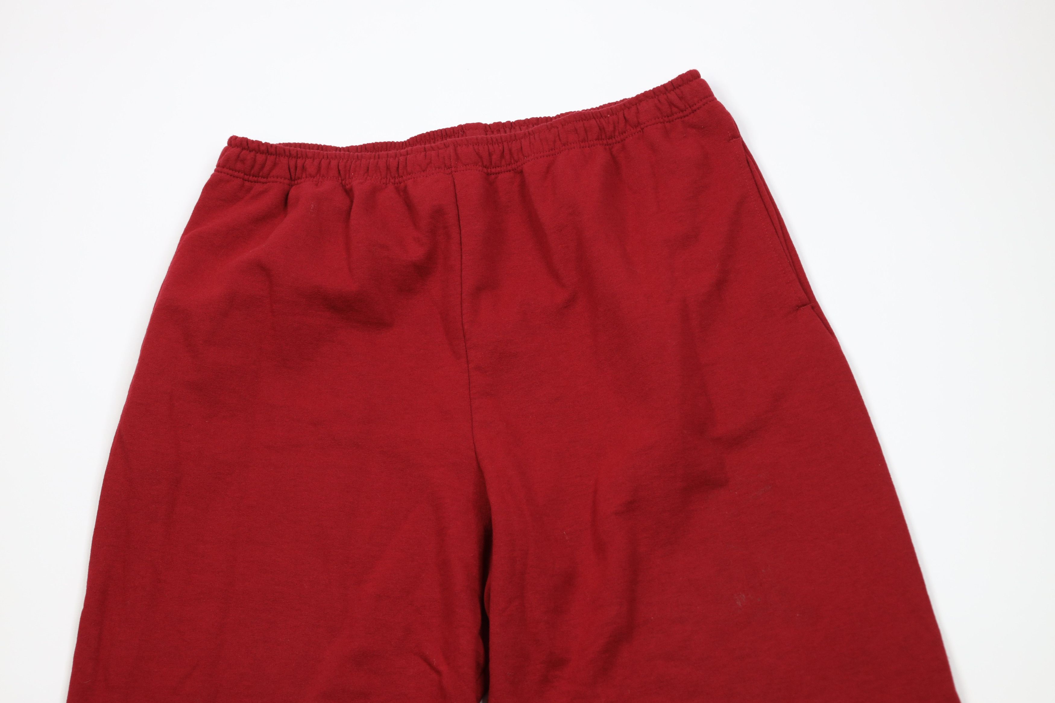 Vintage Vintage 90s Streetwear Blank Sweatpants Joggers Pants Red Size US 36 / EU 52 - 2 Thumbnail