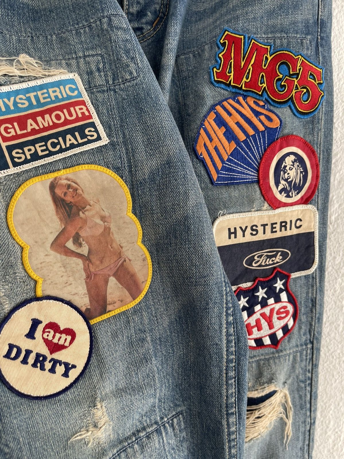 Hysteric Glamour × Japanese Brand Hysteric Glamour Distressed Dirty Patches Jeans Size US 30 / EU 46 - 4 Thumbnail