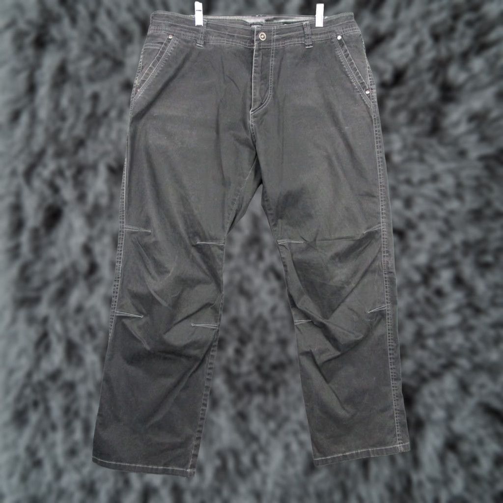 Vintage Kuhl Slackr Pants Mens 40x32 Gray Chino Relaxed Fit Casual Workwear Outdoor Cotton Blend Canvas Straight Leg Pockets Mens Size US 40 / EU 56 - 1 Thumbnail