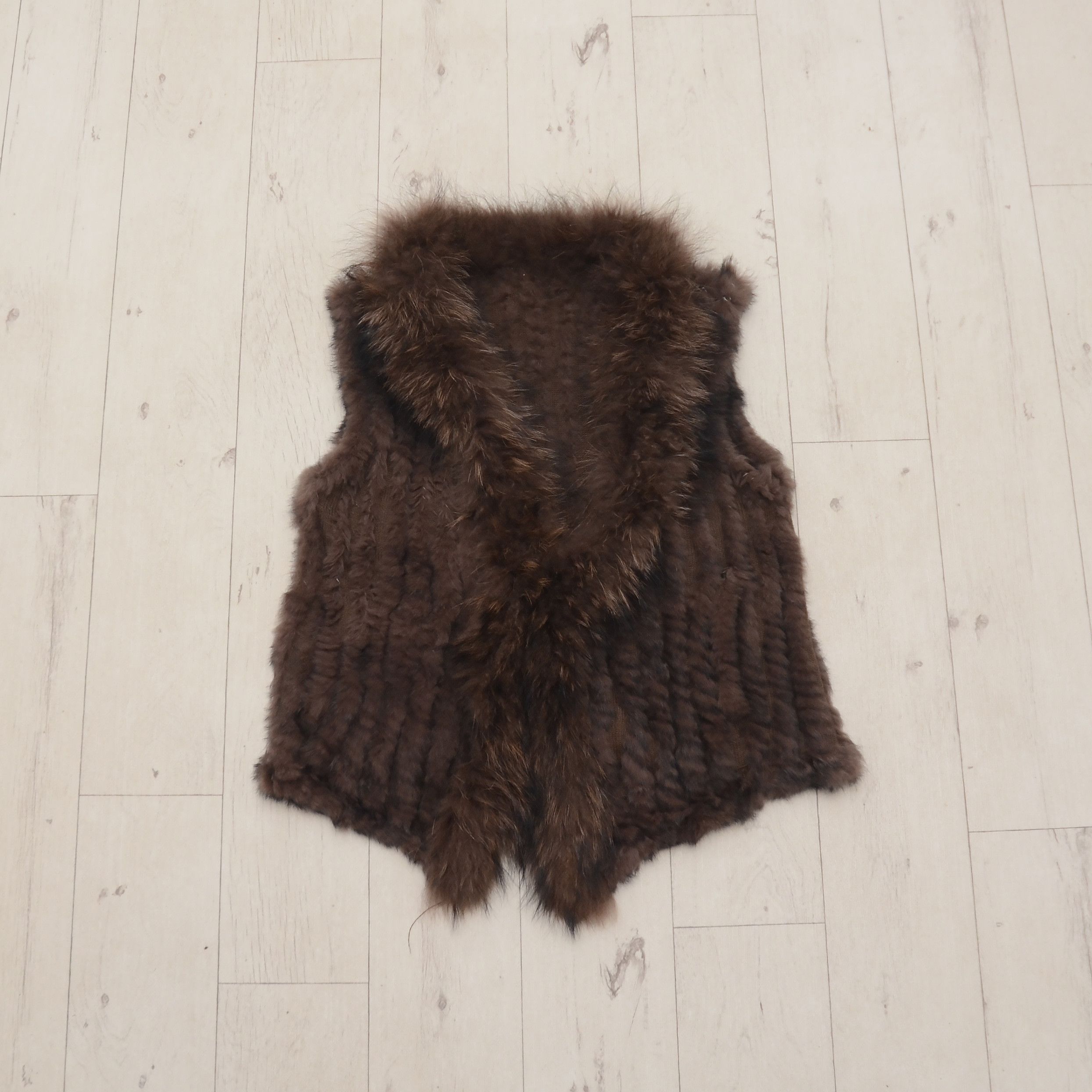 Vintage Oakwood Sleeveless Hooded Rabbit Fur Vest Y2K Avant-Garde Size L / US 10 / IT 46 - 1 Thumbnail