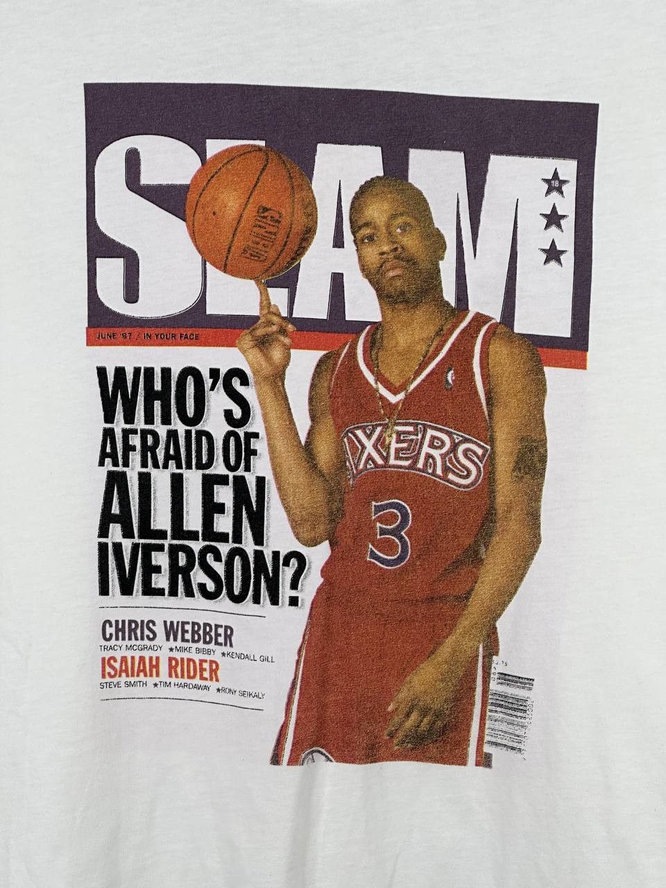 Mitchell & Ness × NBA Mitchell Ness Allen Iverson Slam Cover T Shirt Size US L / EU 52-54 / 3 - 4 Thumbnail