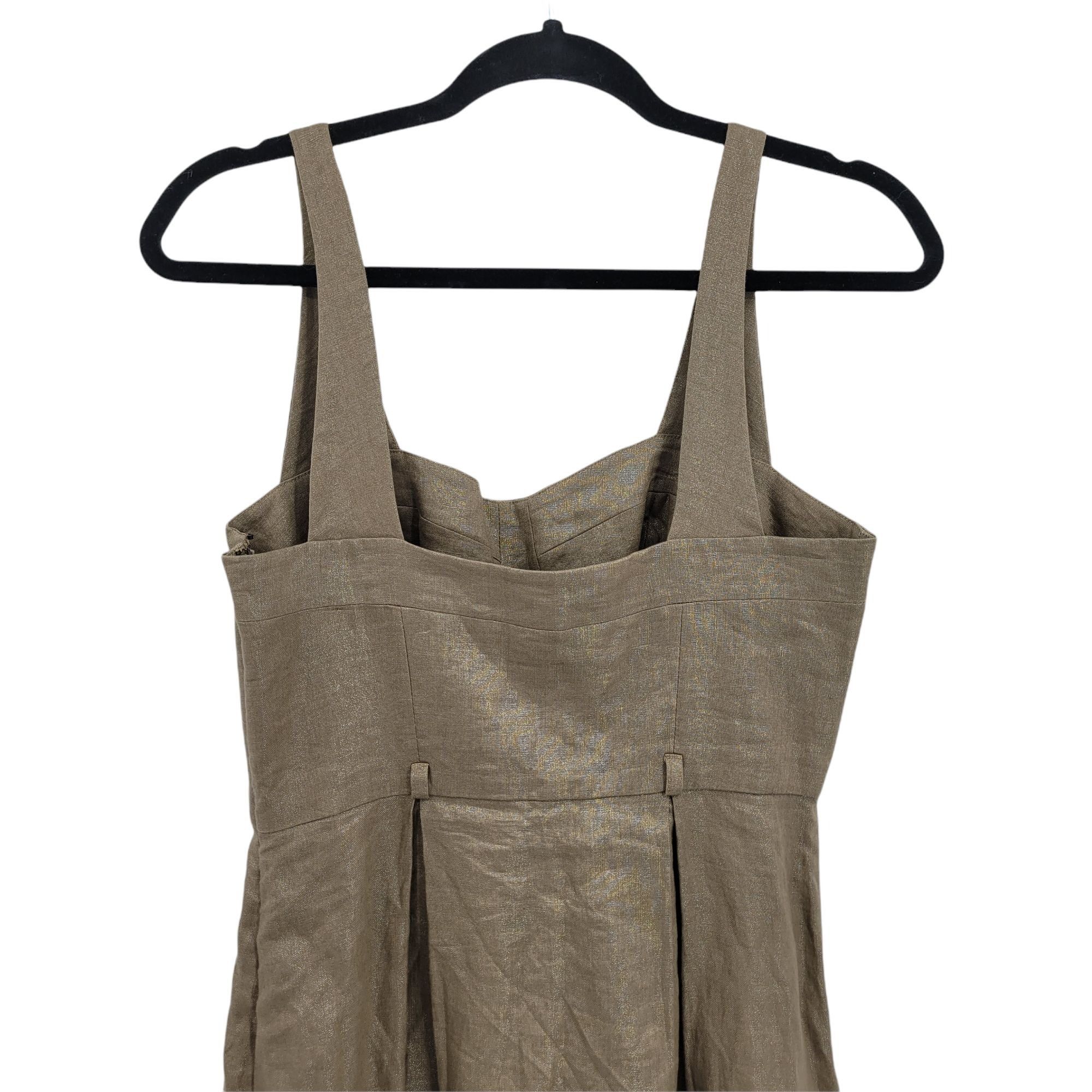 Black Halo Black Halo Linen Peasant Dress Sz 4 Metallic Bronze Apron Bu Size S / US 4 / IT 40 - 7 Thumbnail