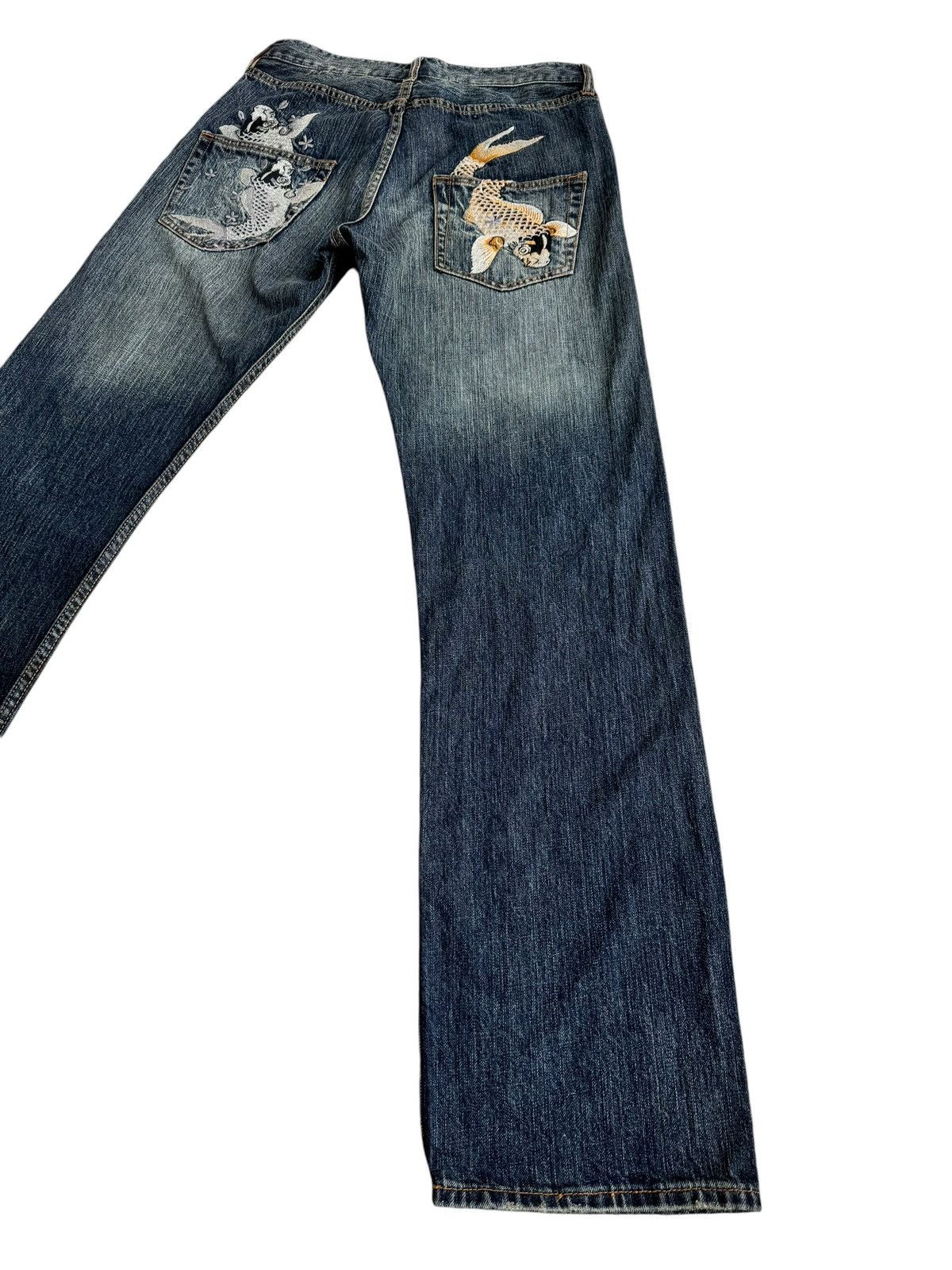 Japanese Brand ⚡️⚡️Japanese Brand Embroidery Fish Koi Denim Jeans Size US 30 / EU 46 - 5 Thumbnail