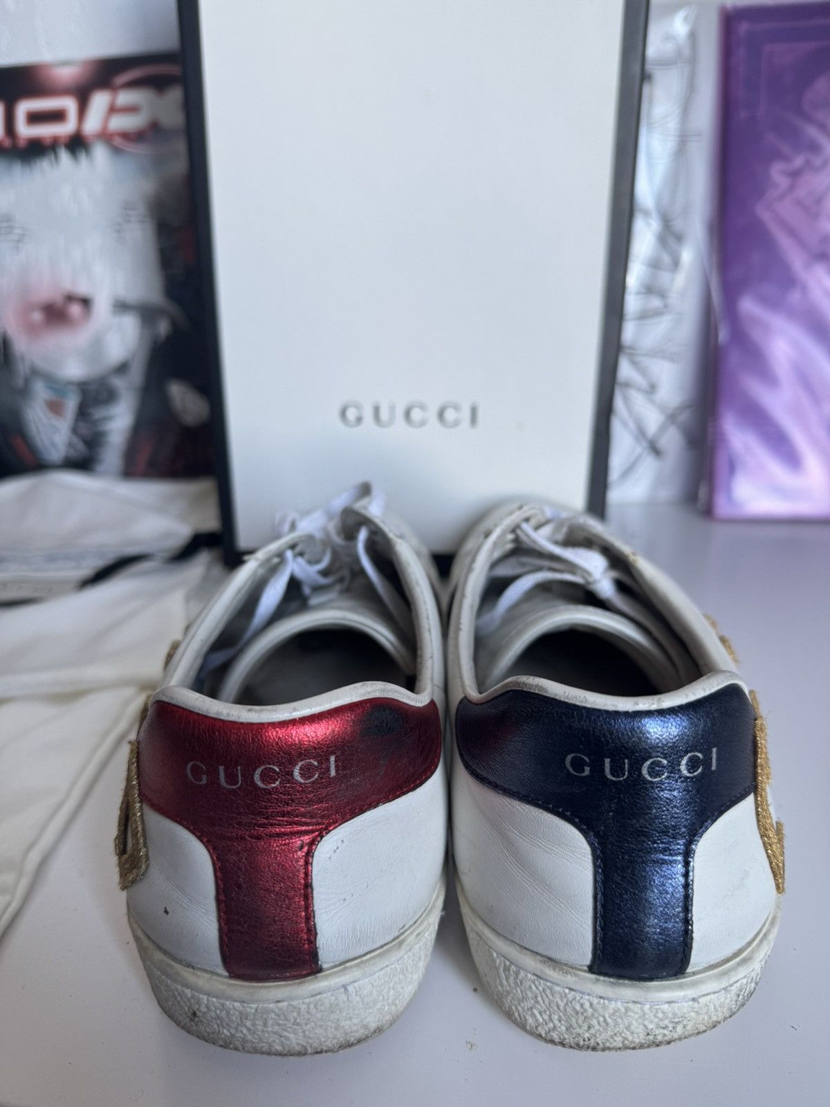 Gucci Gucci “Loved” Ace Embroidered Sneakers Luxury Designer Size US 8.5 / EU 41-42 - 9 Thumbnail