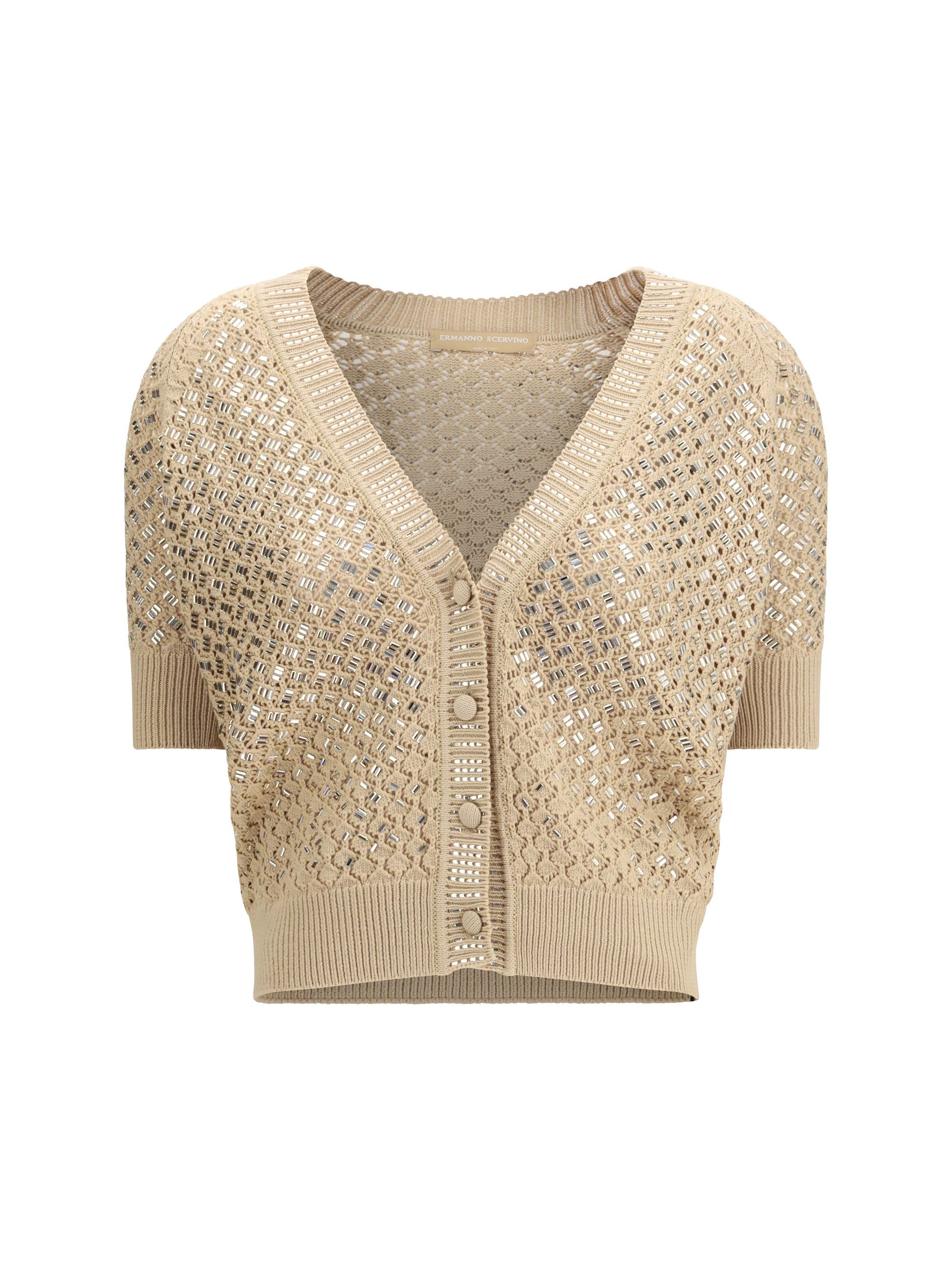 Ermanno Scervino Short-sleeved Cardigan Size L / US 10 / IT 46 - 1 Thumbnail