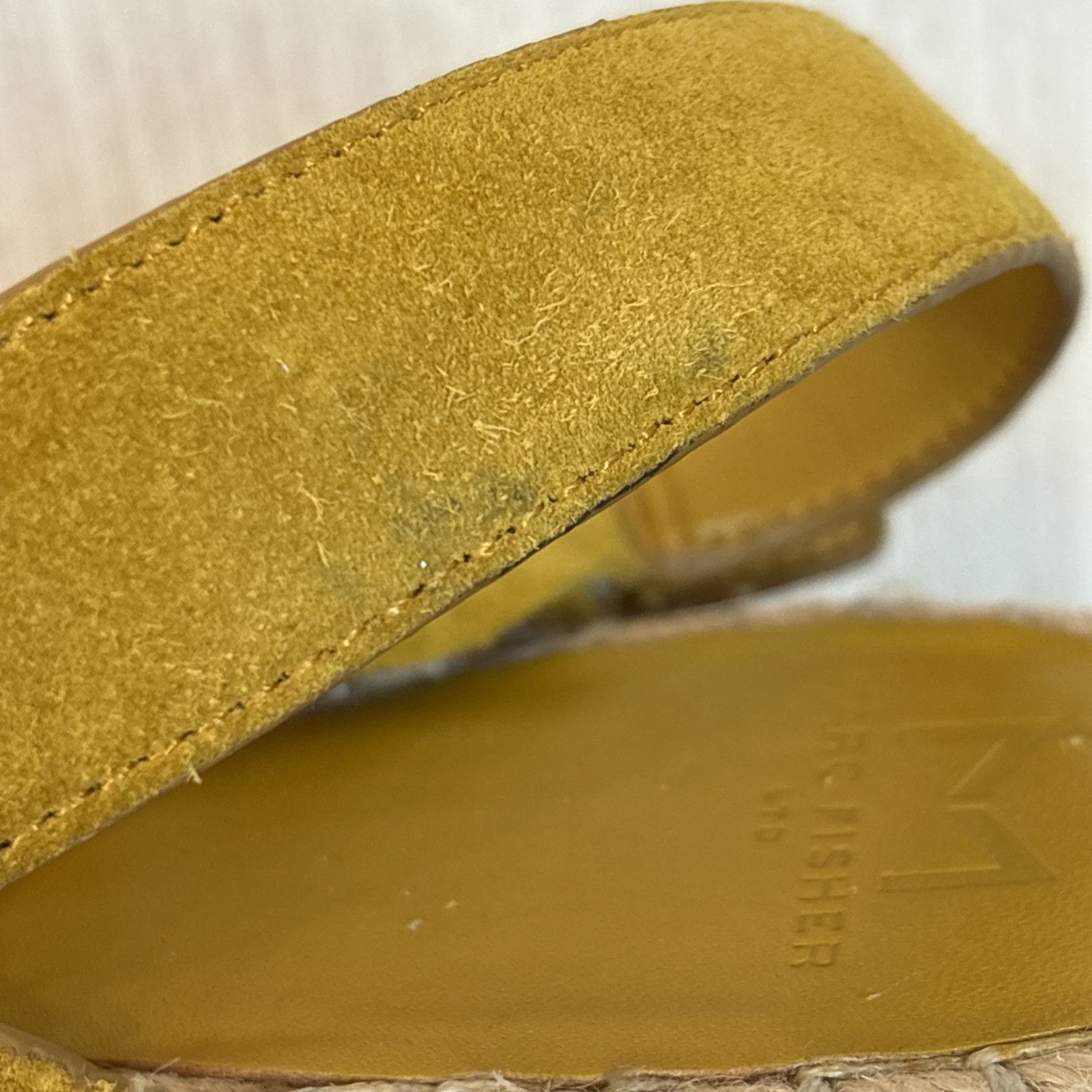 Marc Fisher Marc Fisher 9 Platform Yellow Suede Leather Slingback Espadr Size US 9 / IT 39 - 4 Thumbnail