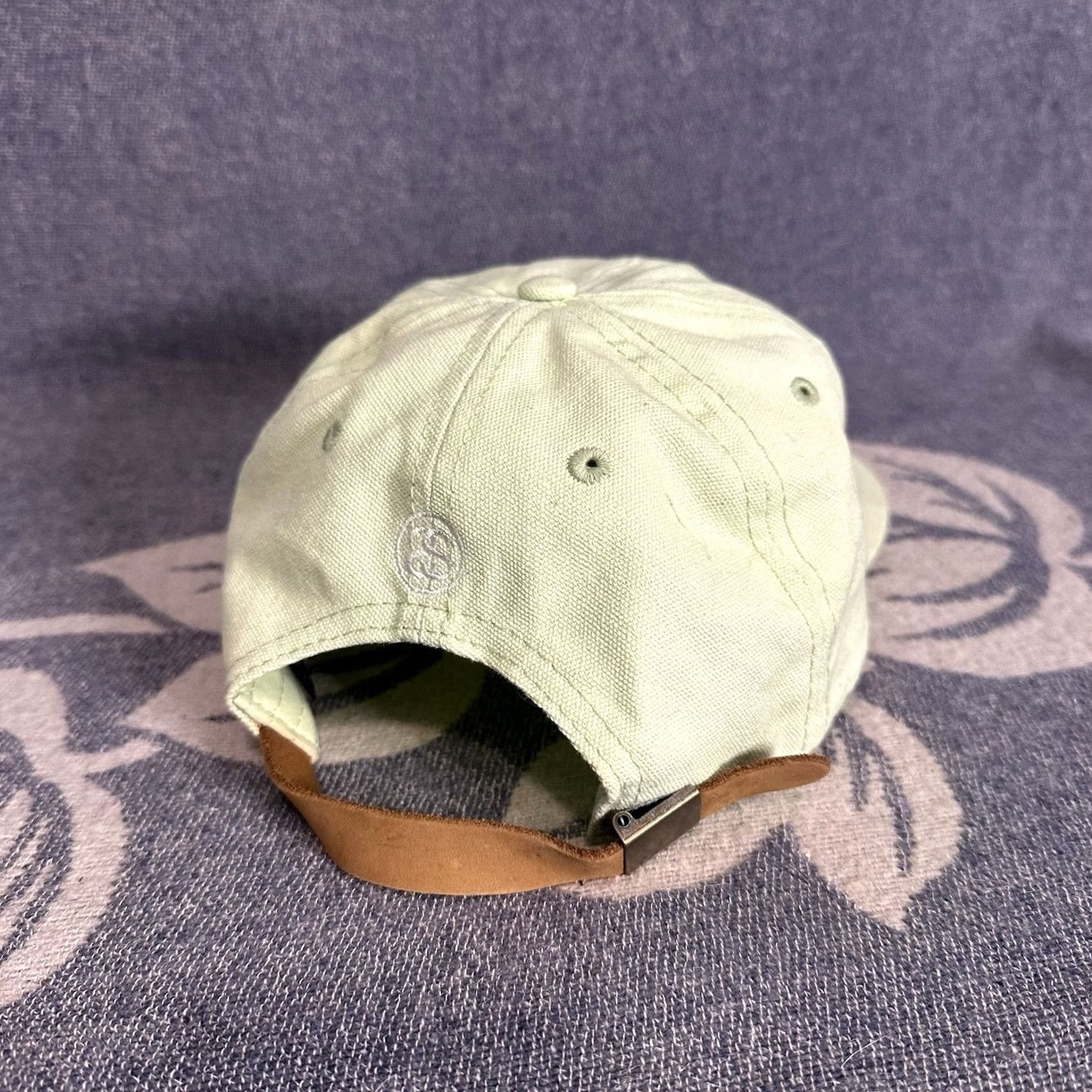 Spell Stussy Hat OSFA Unisex Baseball Cap Mint Lime Green Canvas Strap Back Adjustable 90s Hip Hop City Skateboarding Baseball Cap Mens Womens Size ONE SIZE - 4 Thumbnail
