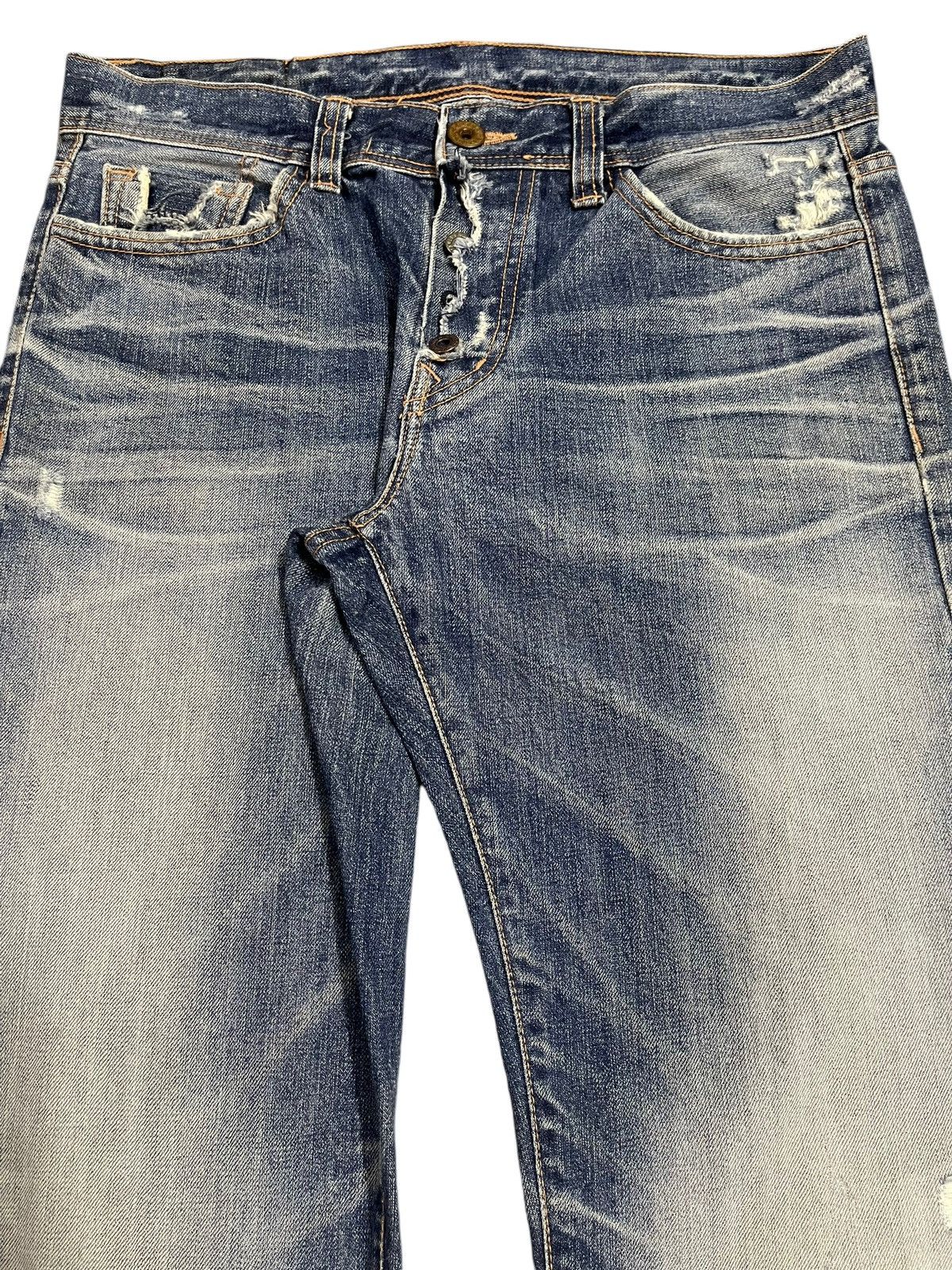 Denime Vintage Japanese A.V.H Bleached Style Distress Loose Jeans Size US 34 / EU 50 - 4 Thumbnail