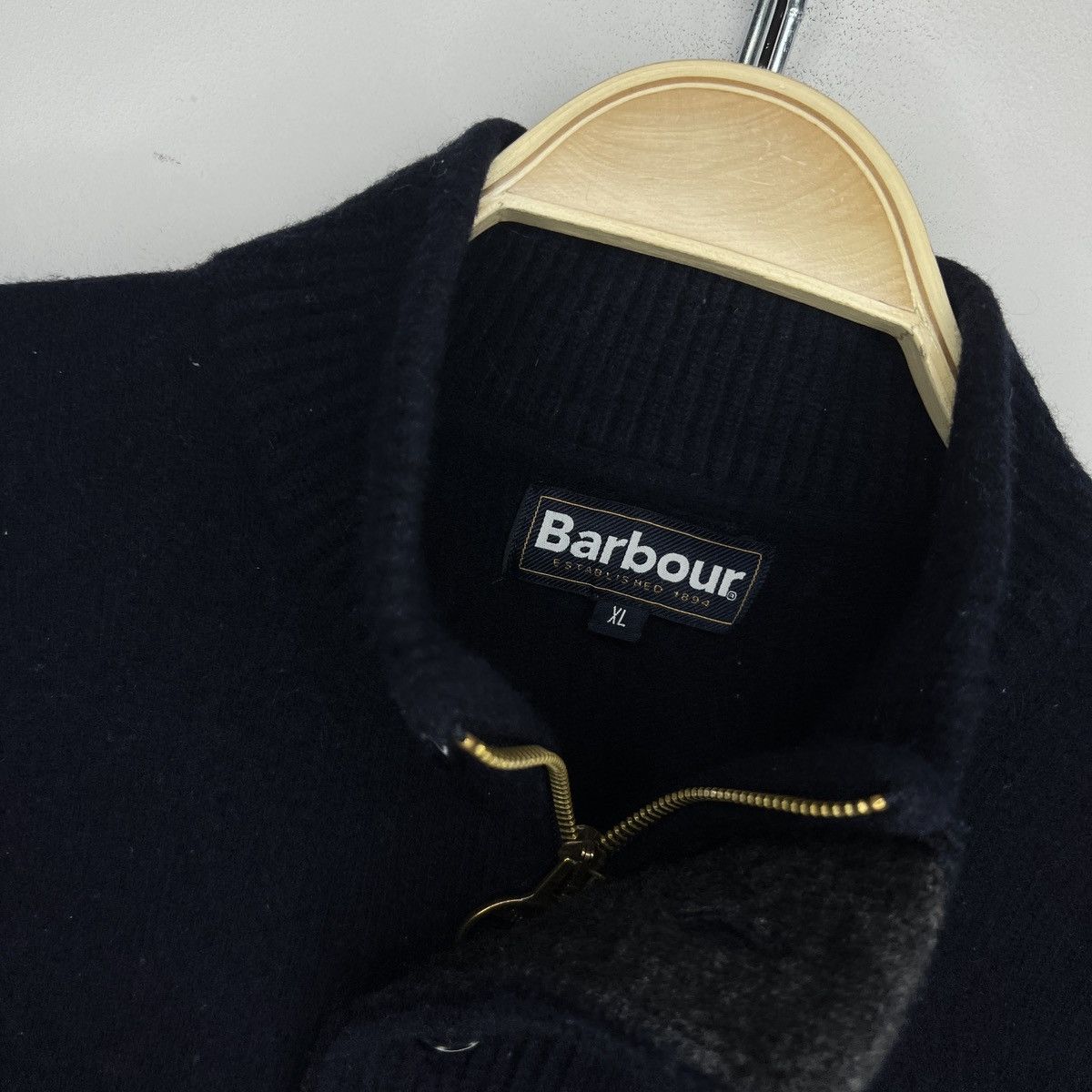 Barbour Barbour Wool Knit Cardigan Button Up Zip Navy Jacket Size US L / EU 52-54 / 3 - 4 Thumbnail