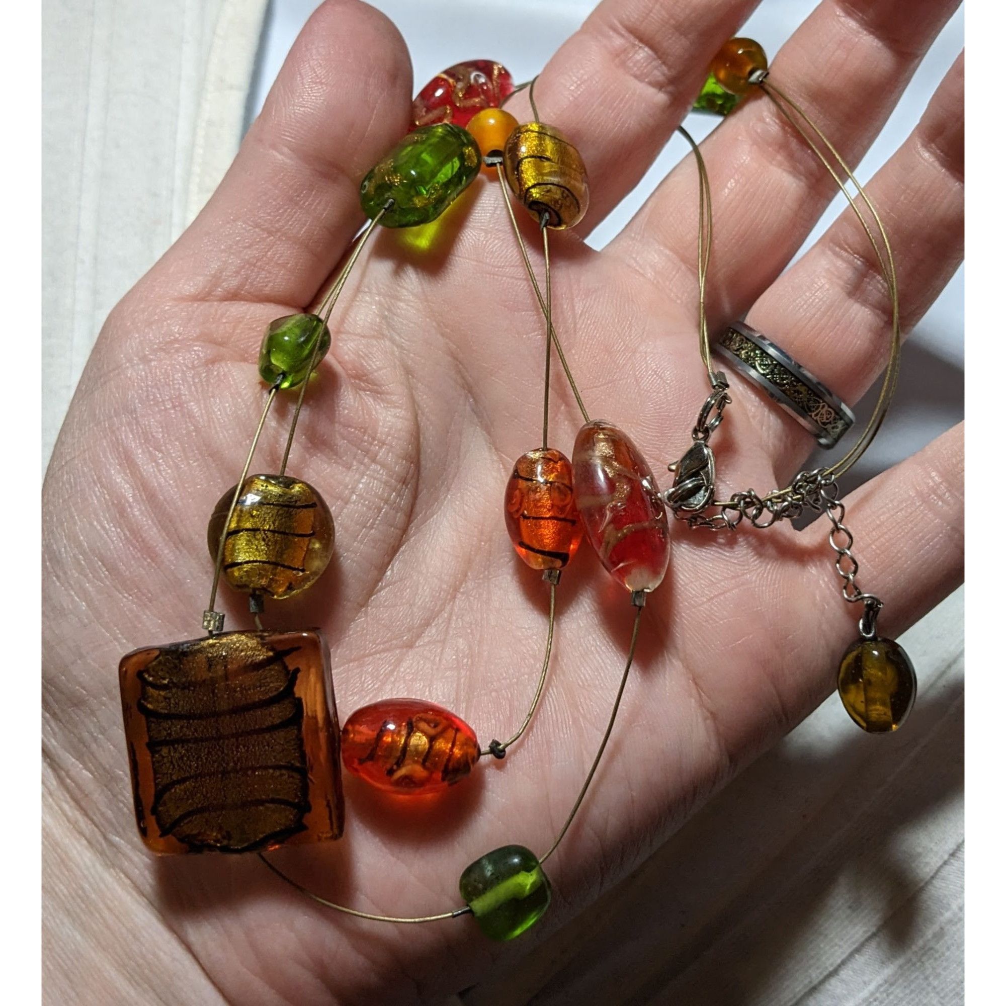 Other Bright Summer Glass Floating Necklace Size ONE SIZE - 4 Thumbnail