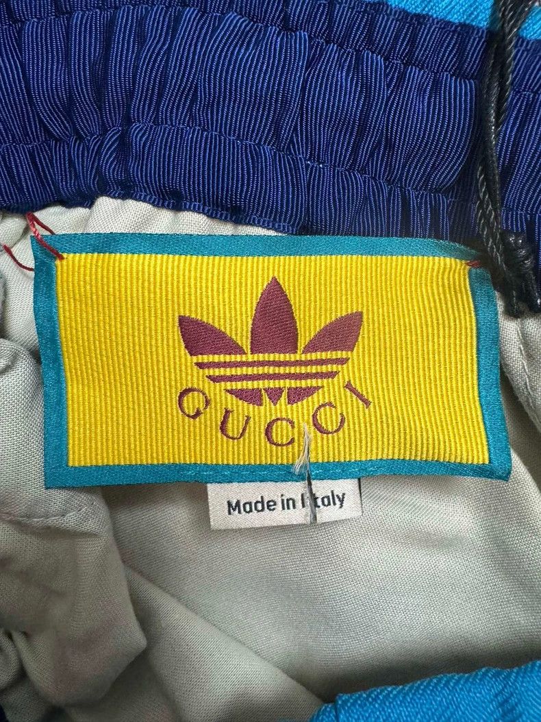 Gucci GucciAdidas co-branded blue clover embroidered logo trouser Size US 30 / EU 46 - 4 Thumbnail