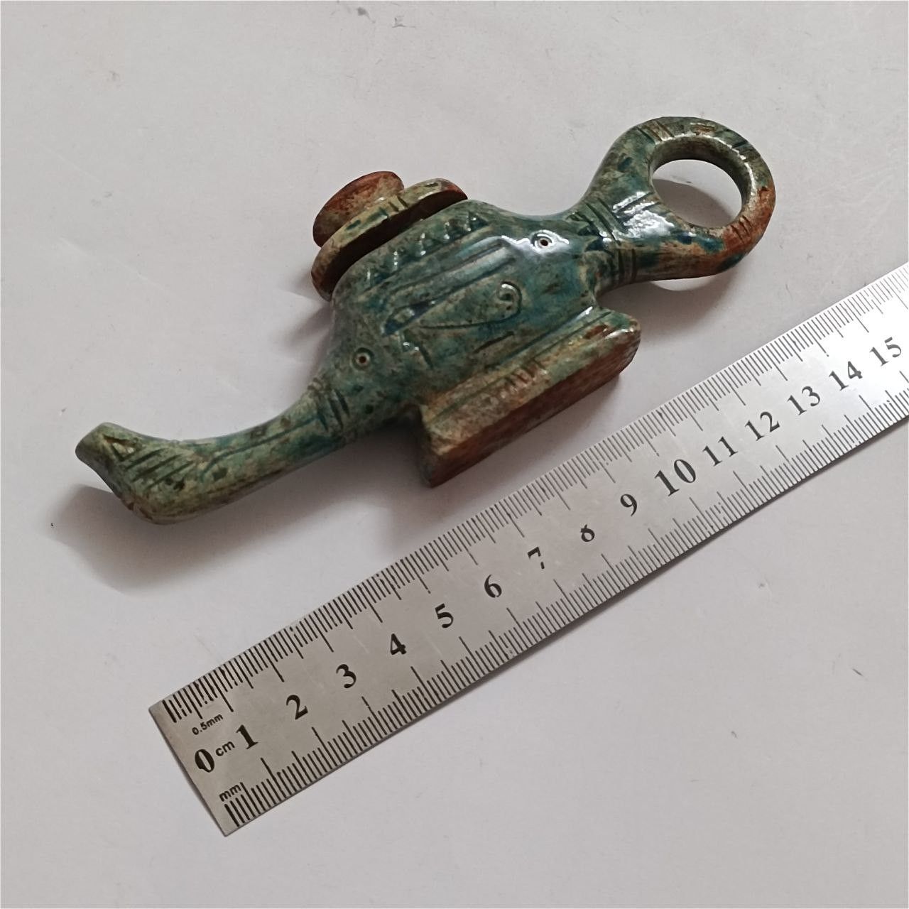 Handmade Hammer stone oil lamp in ancient Egyptian style Size ONE SIZE - 8 Thumbnail