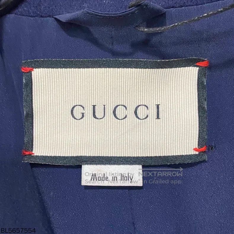 Gucci Gucci Dark blue bow-decorated medium-length long-sleeved c Size XS / US 0-2 / IT 36-38 - 5 Thumbnail