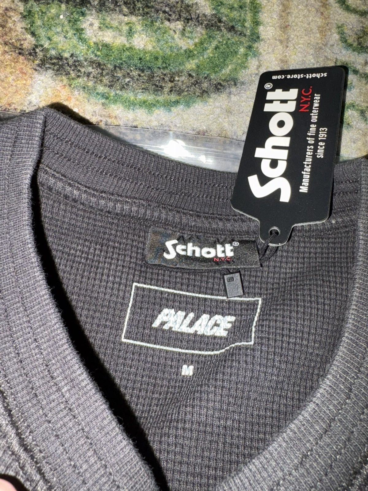 Palace Palace Schott NYC Waffle Long Sleeve Tee Black Size US M / EU 48-50 / 2 - 3 Thumbnail
