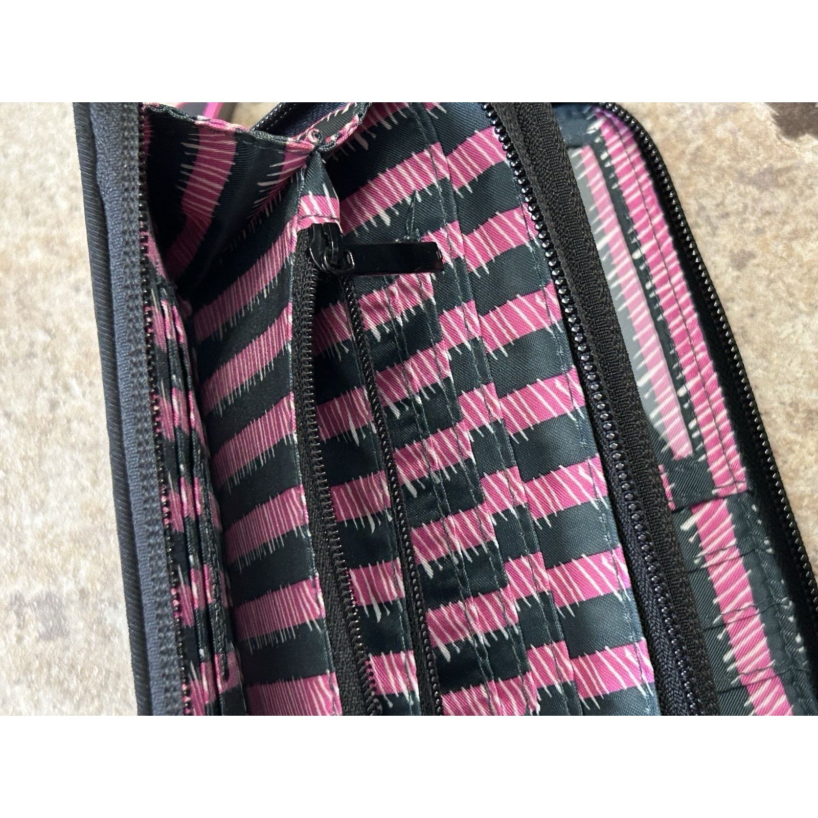 Vera Bradley vera bradley wallet zip around Black Pink Interior RFID Size ONE SIZE - 9 Thumbnail