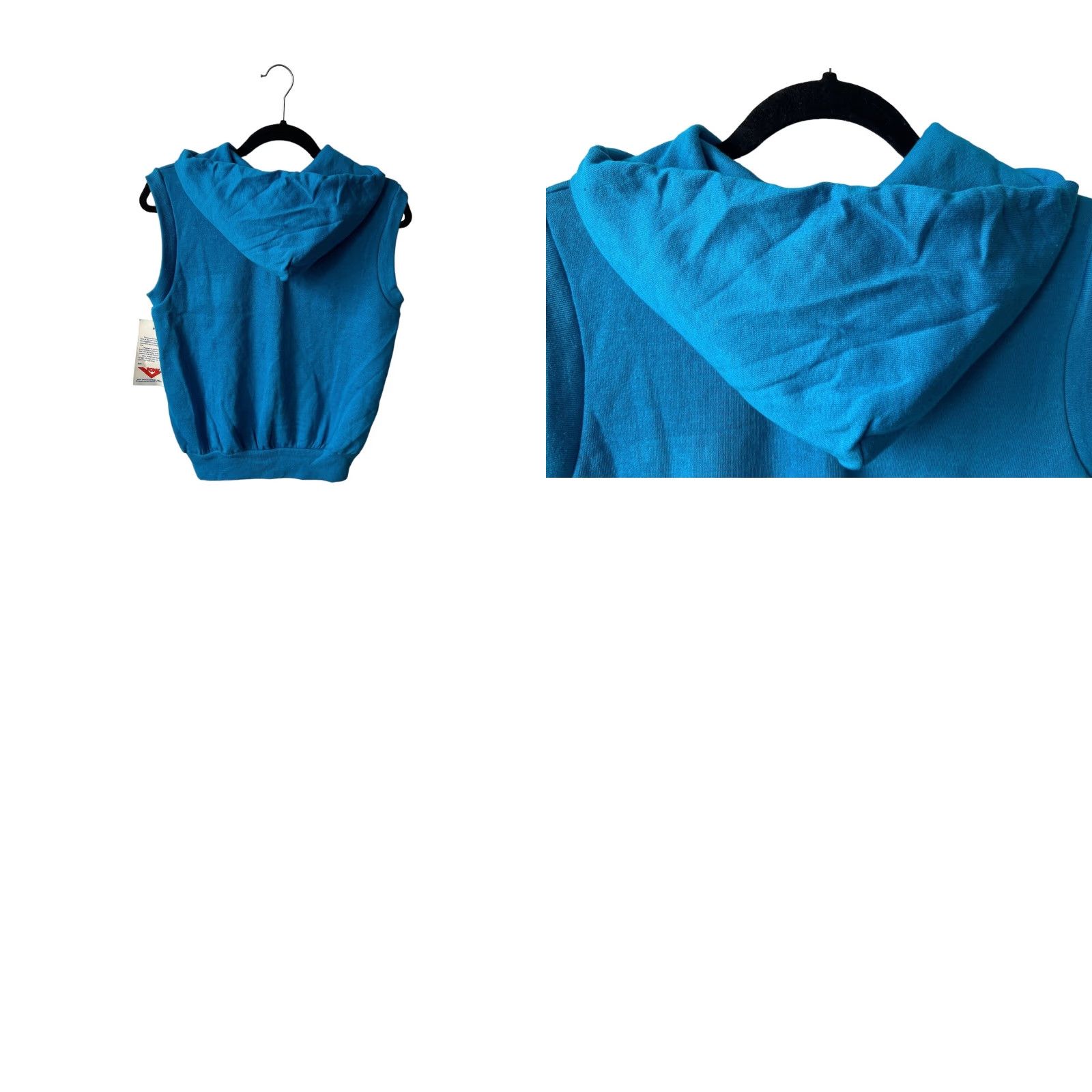 PONY VINTAGE PONY Hoodie Sweatshirt Vest Womens M Blue 80s NWT Deadstock Zip Hooded Size M / US 6-8 / IT 42-44 - 8 Thumbnail