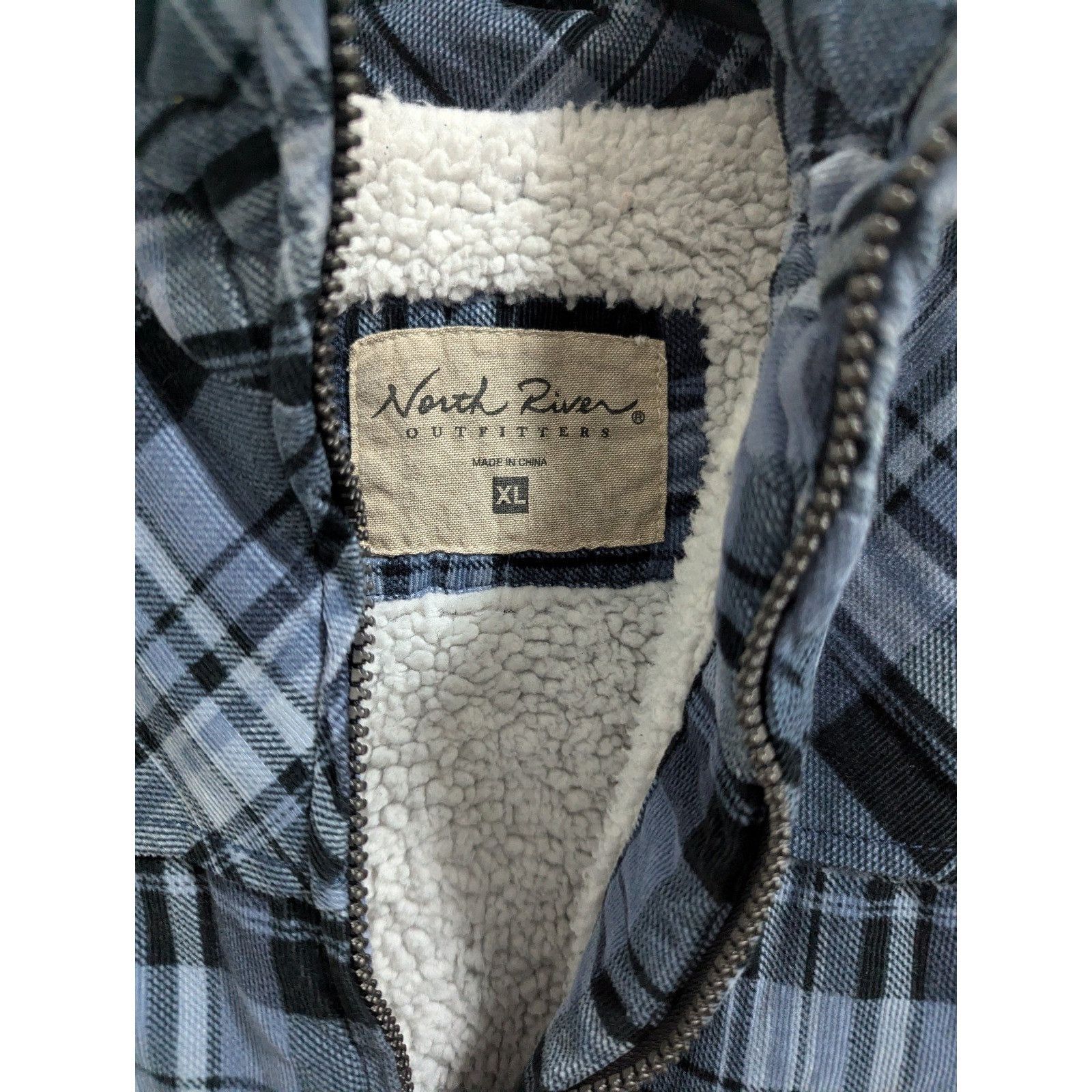 North River Outfitters North River Outfitters Sz XL Womens Full Zip Blue Plaid Sher Size XL / US 12-14 / IT 48-50 - 3 Thumbnail