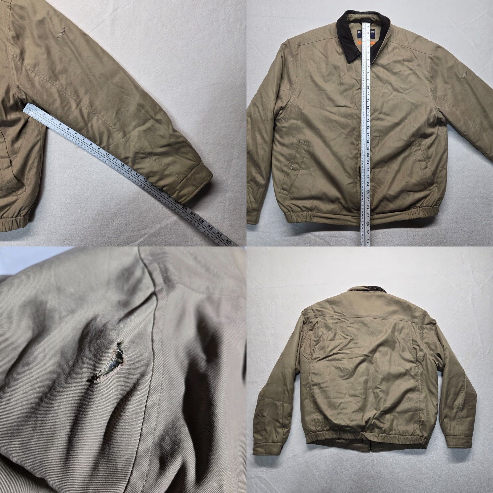 Dockers VINTAGE DOCKERS Jacket Bomber Mens XLT Beige Nylon Full Zip Stain Defender Premium Outdoor Fall Winter Mens Size US XL / EU 56 / 4 - 8 Thumbnail