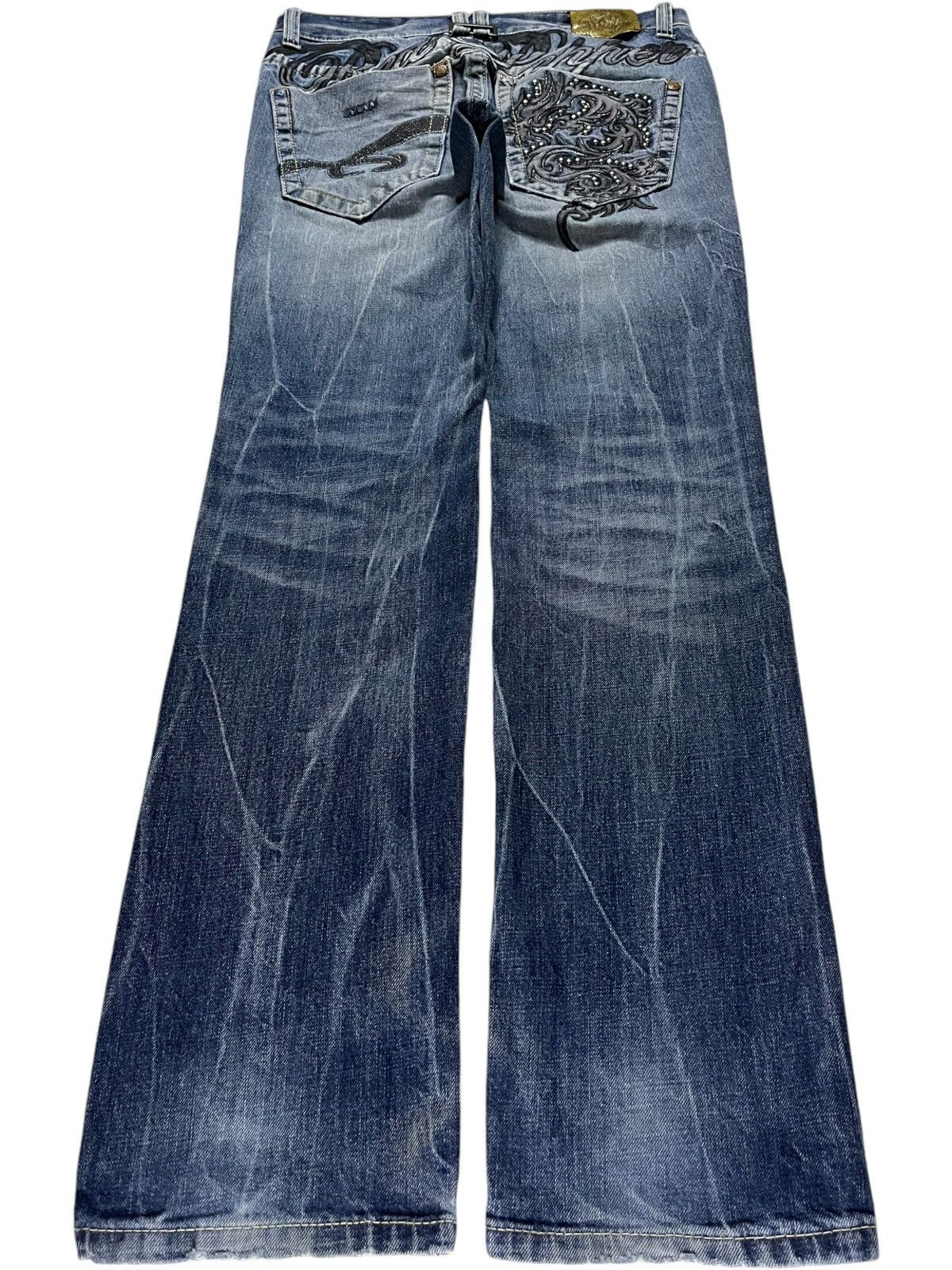Japanese Brand Vintage Japanese Brand Patches Embroidery Distressed Jeans Size US 32 / EU 48 - 2 Thumbnail