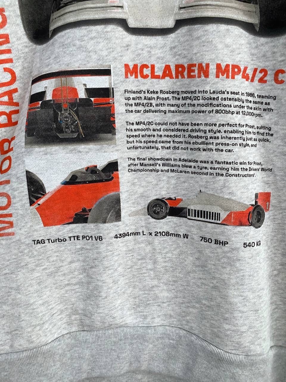 Formula 1 McLaren Formula 1 Team Graphic Print Logo Grey Sweatshirt, L Size US L / EU 52-54 / 3 - 6 Thumbnail