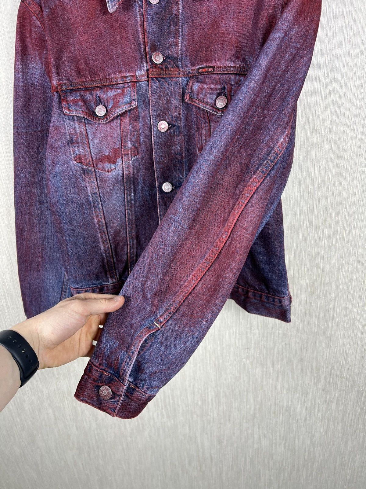 Energie Vintage Energie y2k jeans denim jacket red painted blood 90s Size M / US 6-8 / IT 42-44 - 10 Thumbnail