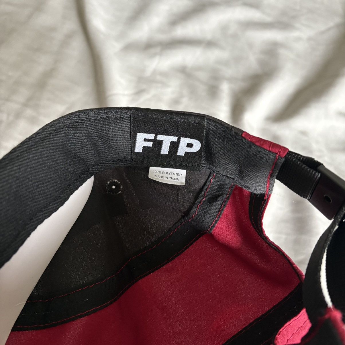 Fuck The Population FTP Distress Upside Down American Flag Camp Hat Red Size ONE SIZE - 7 Thumbnail