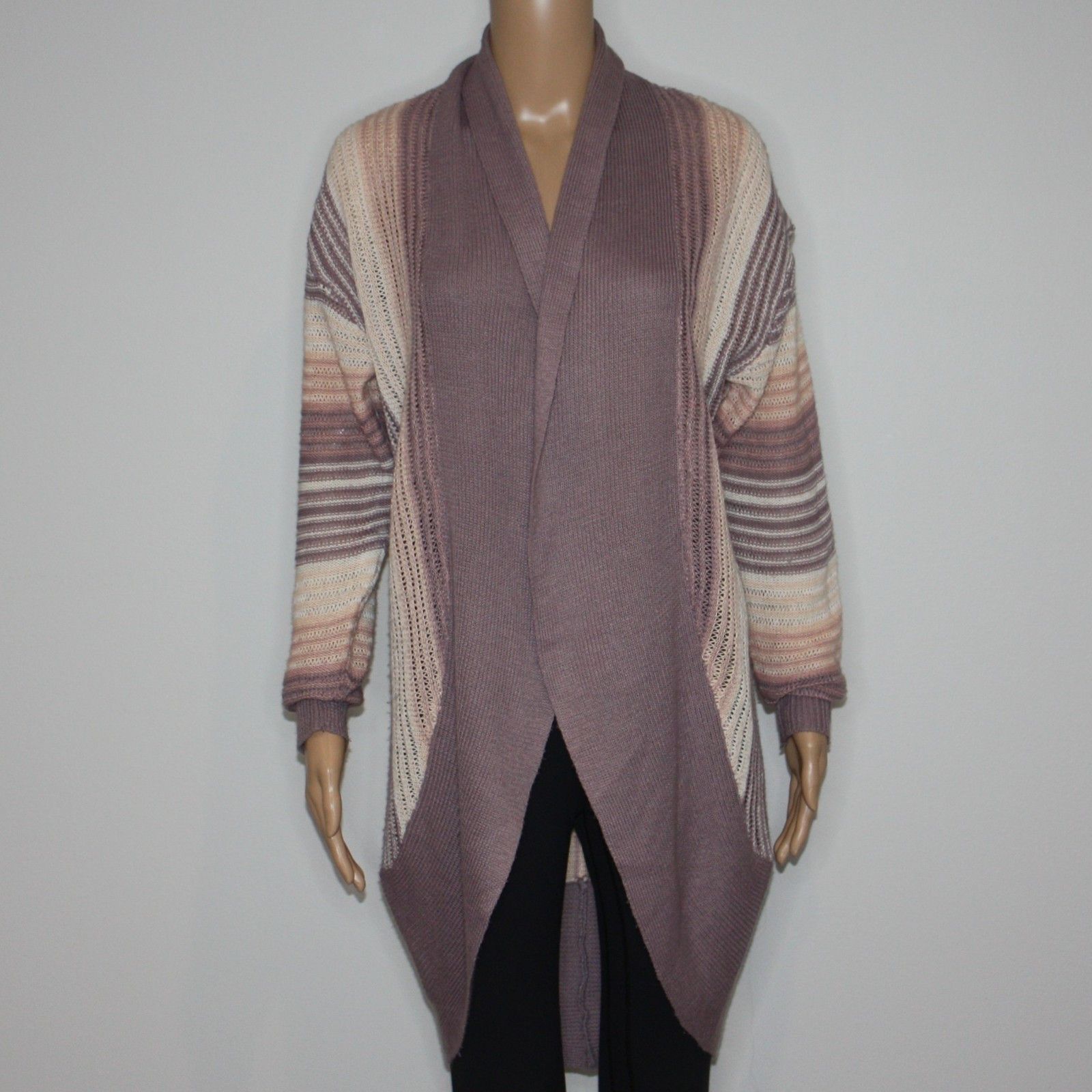Other Say What Open Knit Cardigan Sweater in Multicolor Stripes Size L / US 10 / IT 46 - 1 Thumbnail