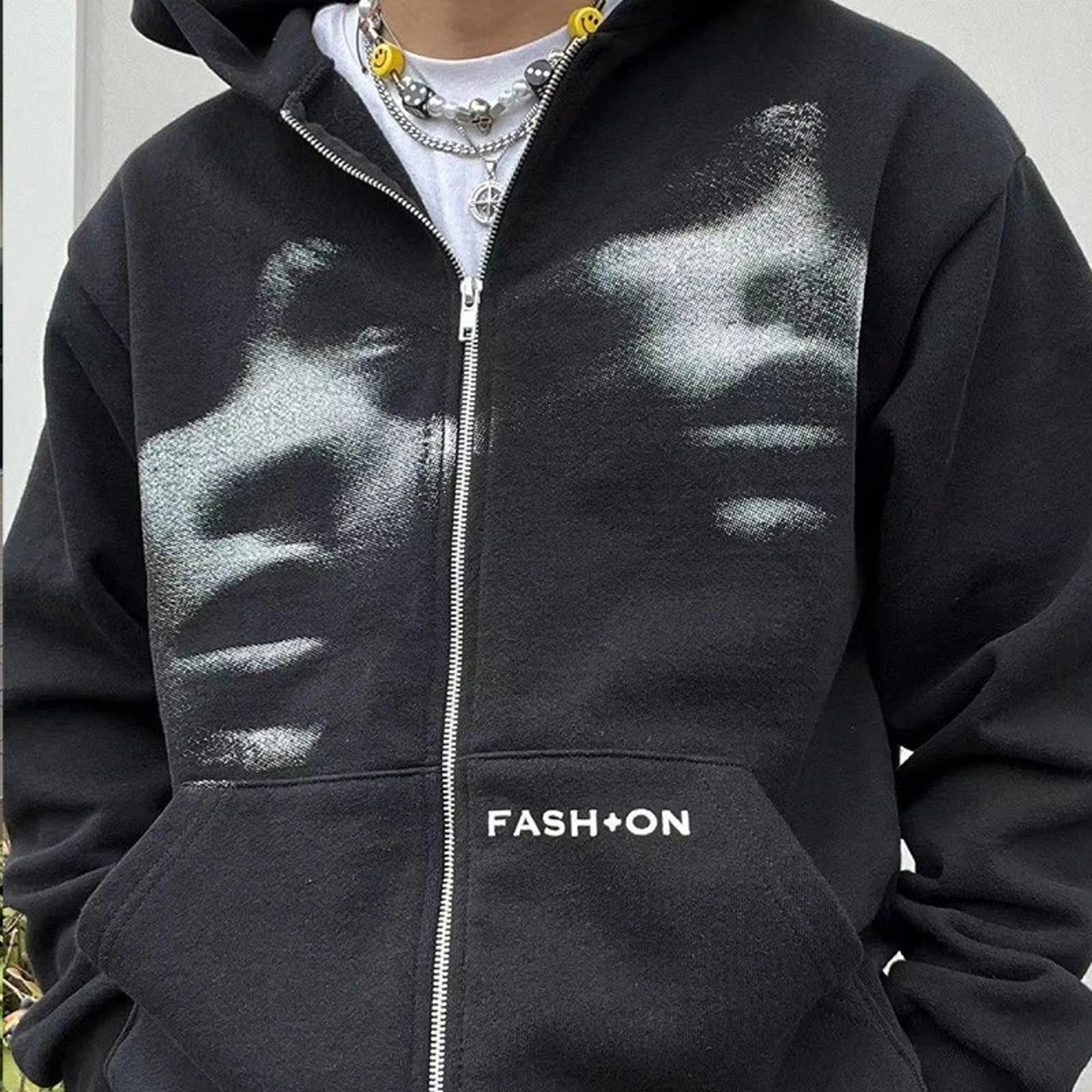 The Unbranded Brand Men Women Y2K Clothing Zip Hoodie Fashion Size US M / EU 48-50 / 2 - 4 Thumbnail