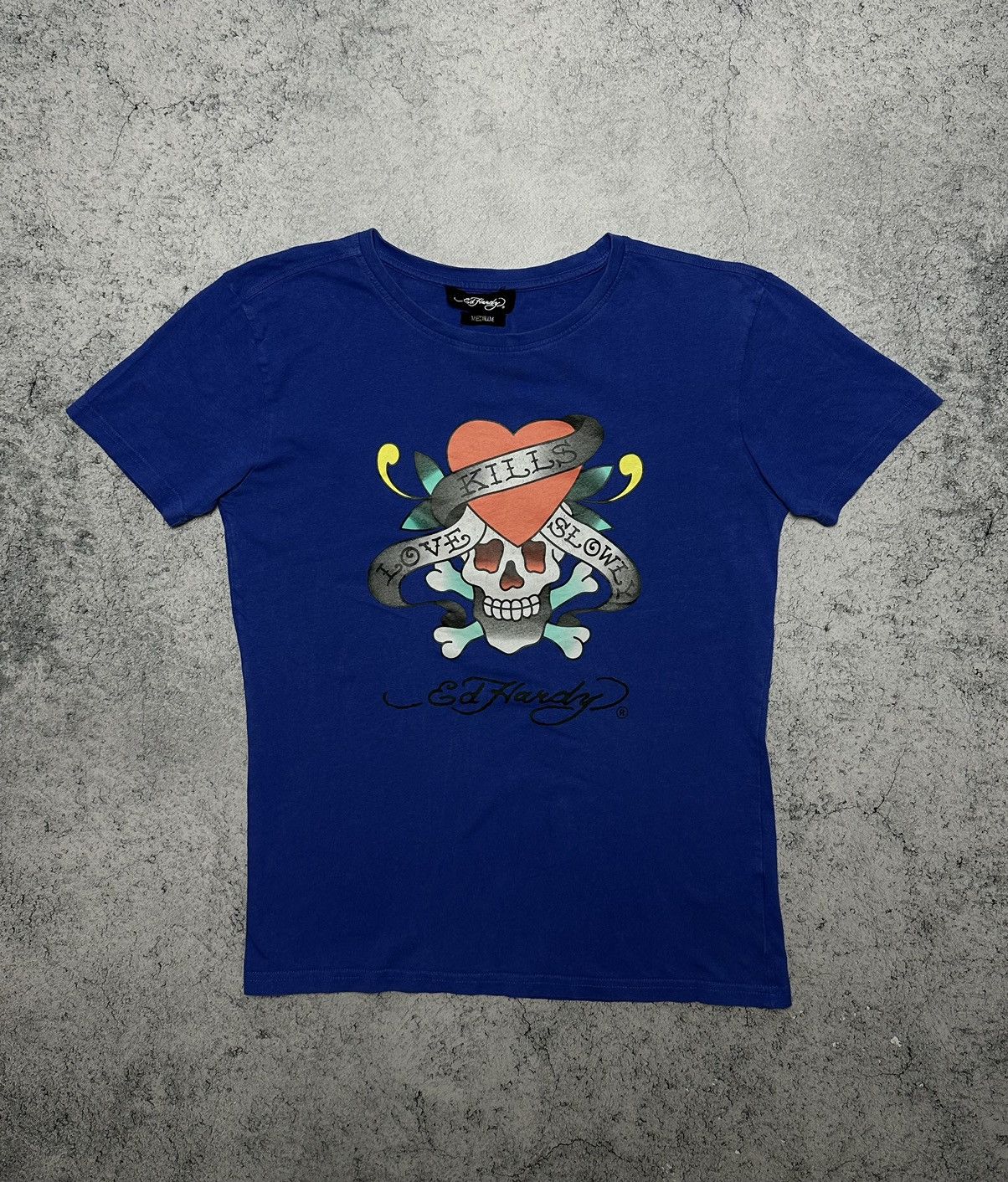 Christian Audigier Vintage Ed Hardy T-Shirt Skull Love Kills Slowly Size M / US 6-8 / IT 42-44 - 1 Thumbnail