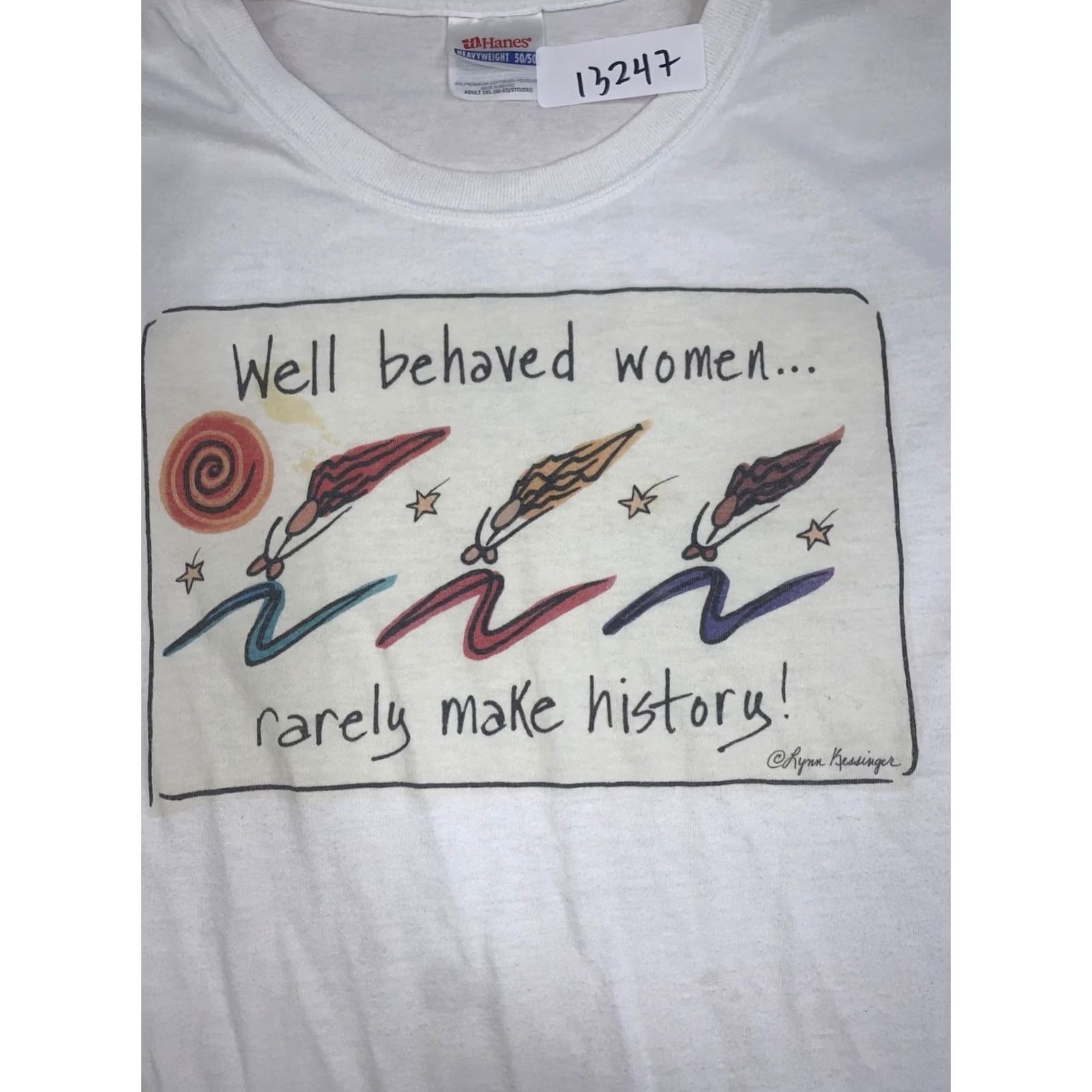 Hanes VINTAGE Hanes Shirt Womens 2XL White Crew Neck Short Sleeve Basic Casual 90s 13247 Size XXL / US 16-18 / IT 52-54 - 2 Thumbnail