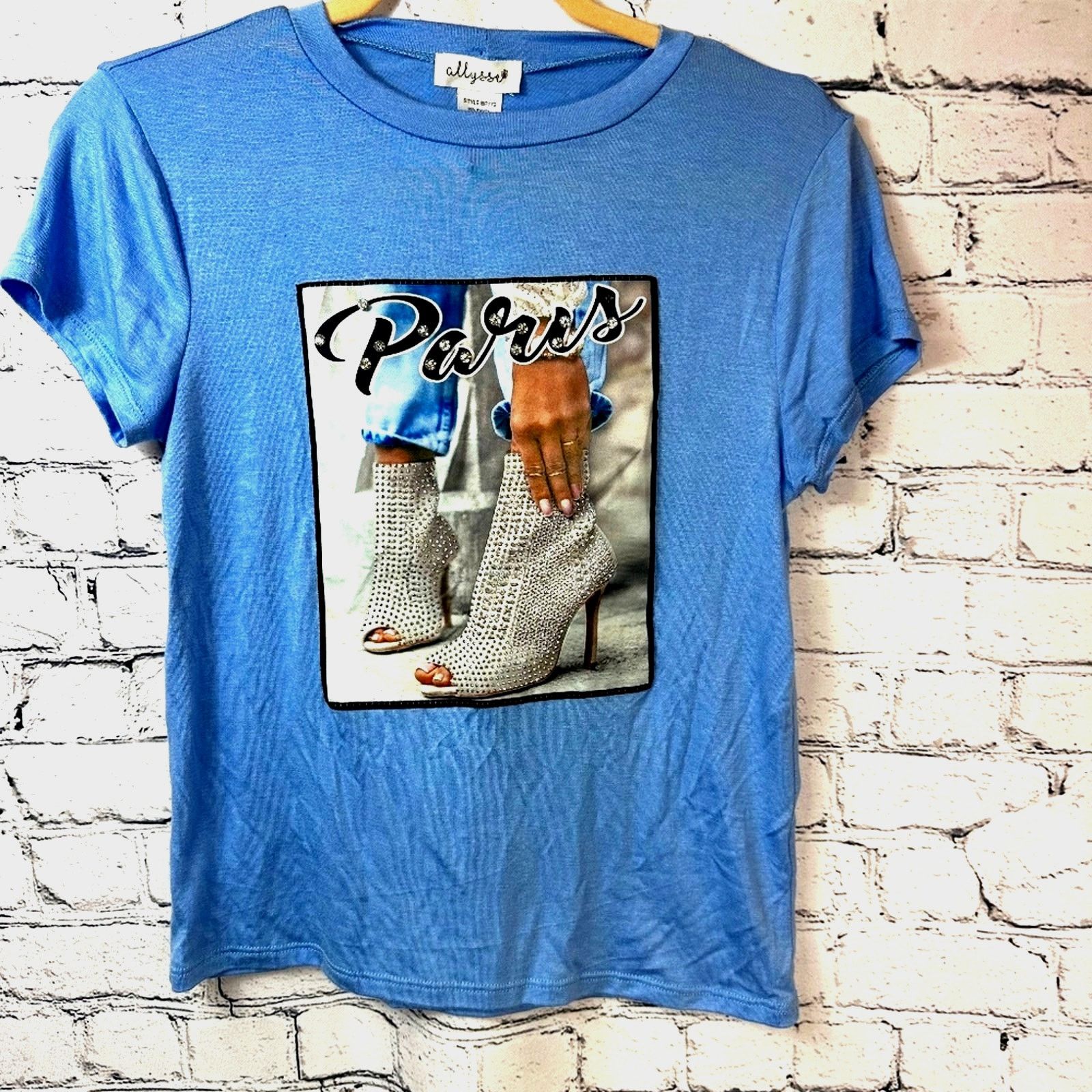 Other Studs Rhinestones Alyssa Rhinestones Studs Tee Shirt Blue XS Size XS / US 0-2 / IT 36-38 - 5 Thumbnail