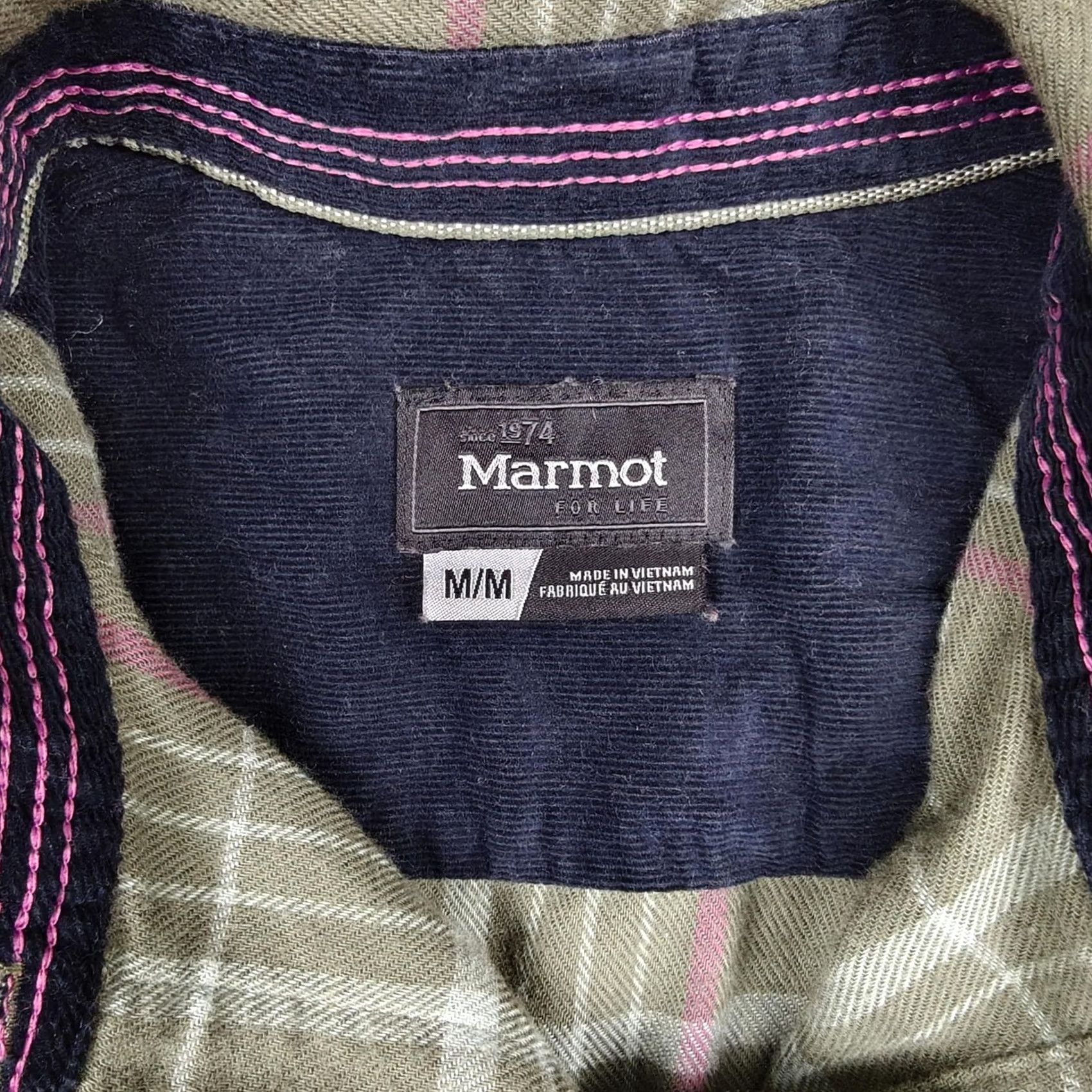 Marmot Marmot Shirt Womens Medium Green Plaid Flannel Button Front Long Sleeve Casual Size M / US 6-8 / IT 42-44 - 2 Thumbnail