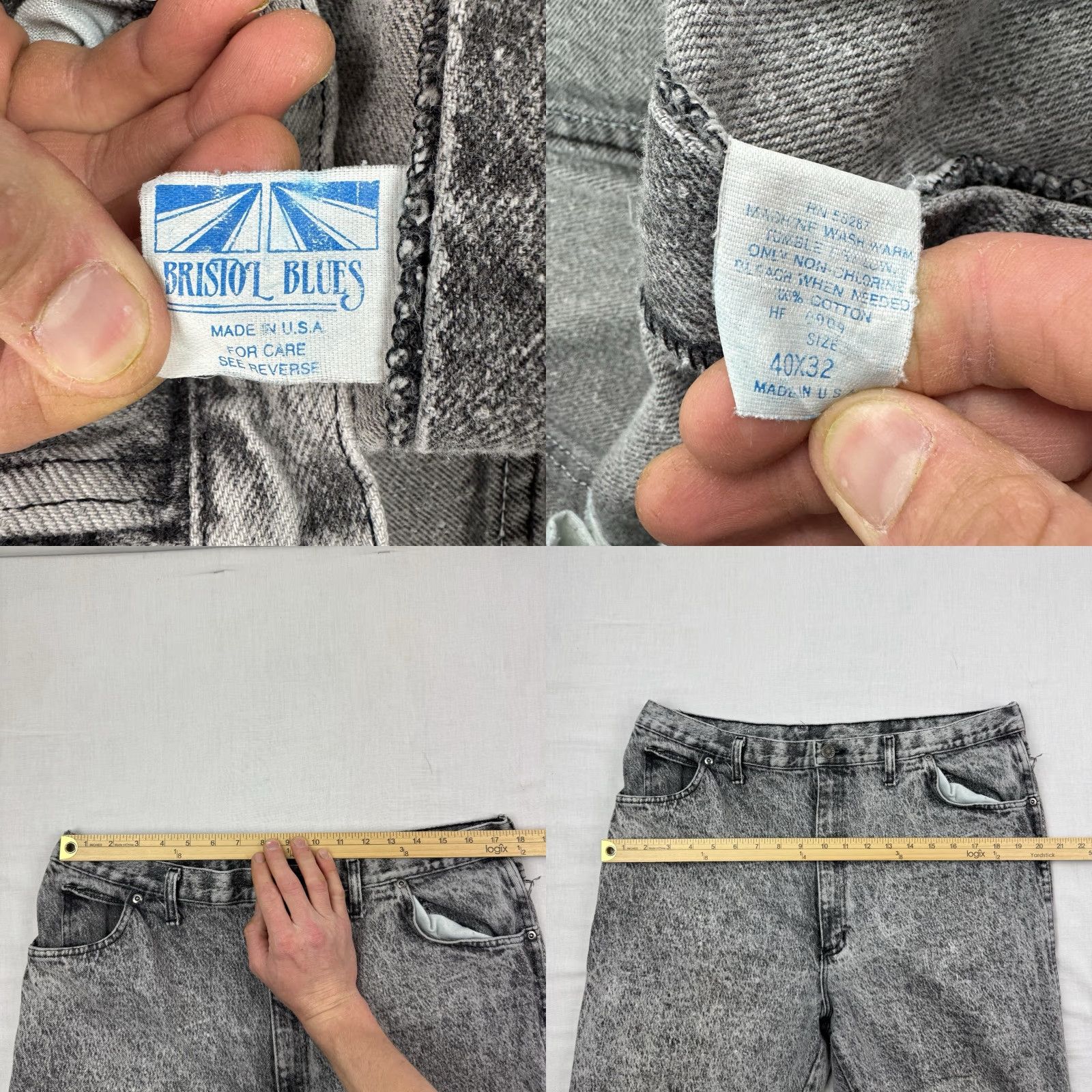 Vintage VINTAGE Bristol Blues Jeans Adult 34x30 Black 1980s Hipster American Jeans Black 1980s Hipster Mens Size US 34 / EU 50 - 8 Thumbnail
