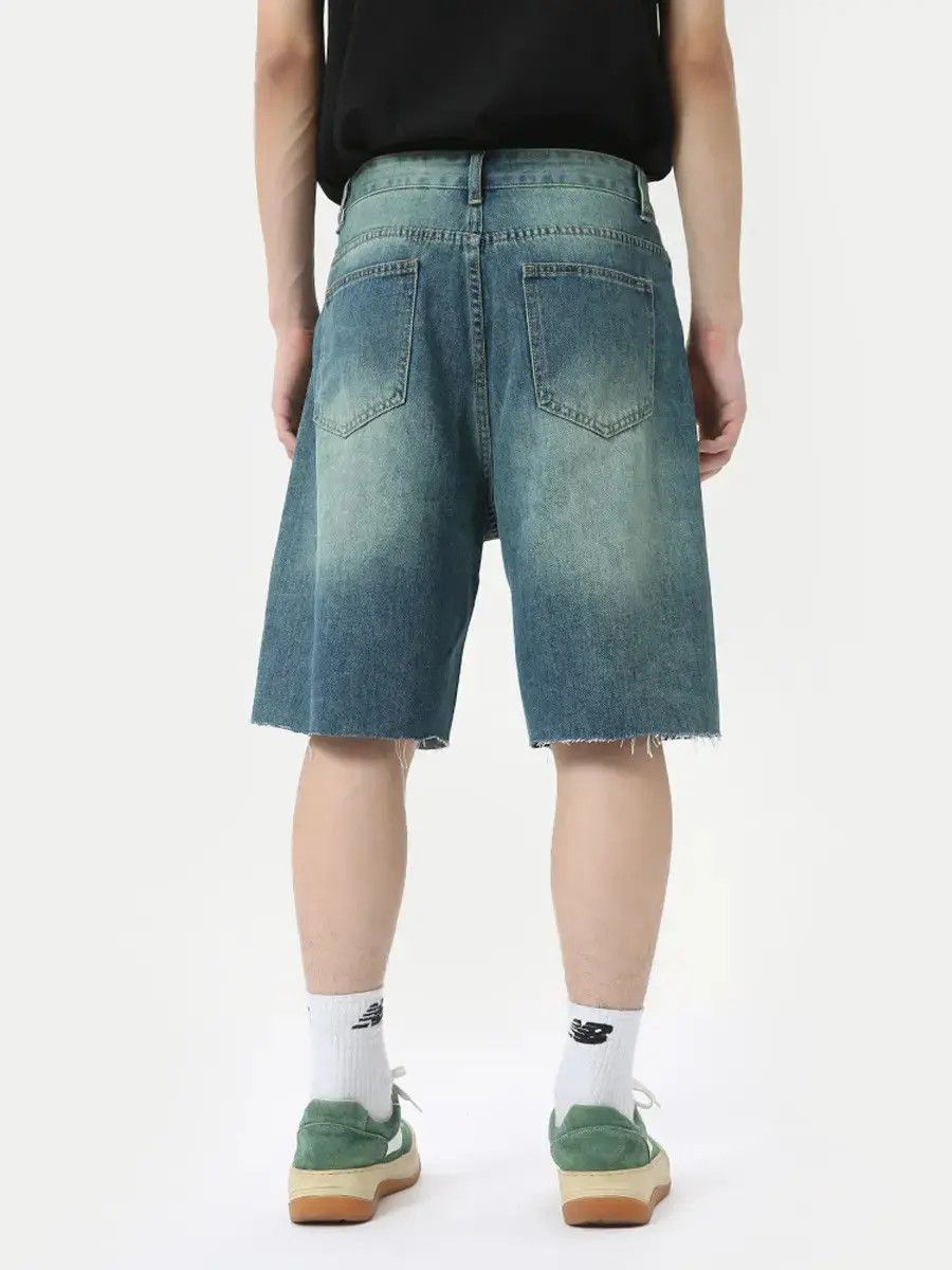 Japanese Brand Retro loose casual fringed denim shorts Size US 32 / EU 48 - 2 Thumbnail