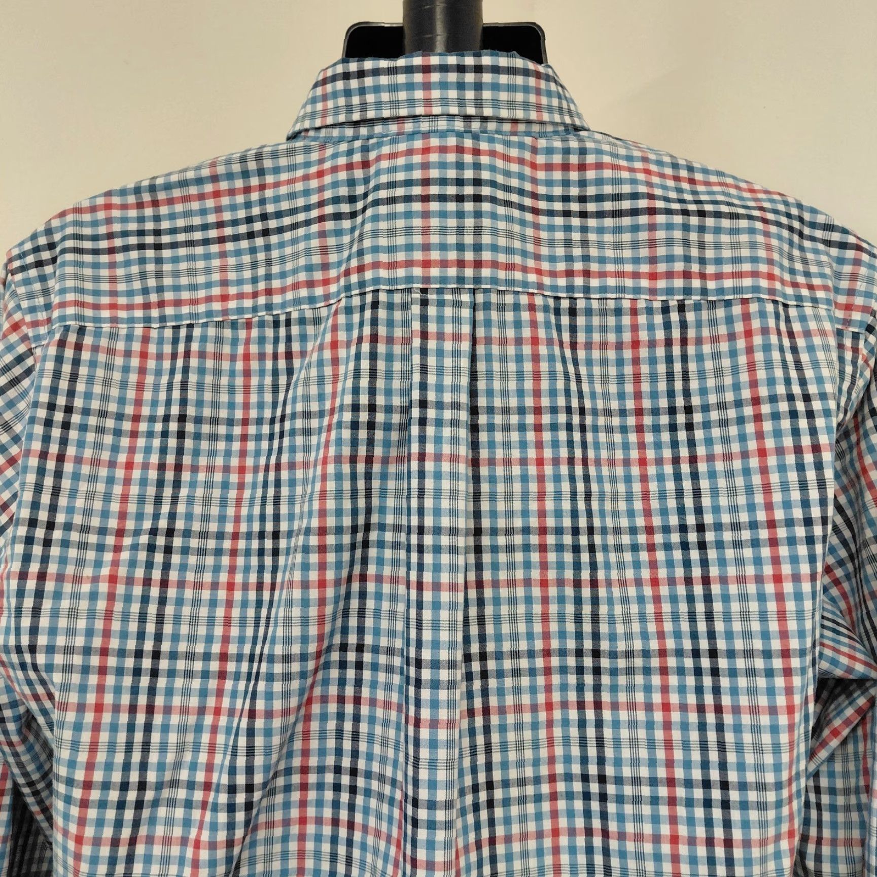 Izod IZOD Shirt Men's L Red White Blue Long Sleeve Check Button-Down Preppy Shirt, Casual, Workwear, American Theme, Button-Up, Regular Fit Size US L / EU 52-54 / 3 - 7 Thumbnail