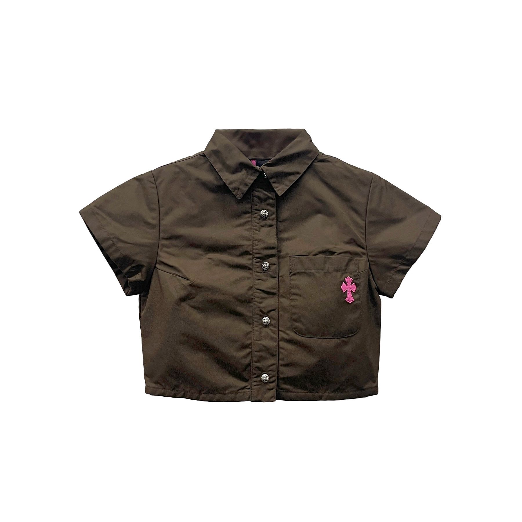 Chrome Hearts Chrome Hearts Pink Patch Nylon Brown Short Sleeve Shirt Size S / US 4 / IT 40 - 1 Thumbnail