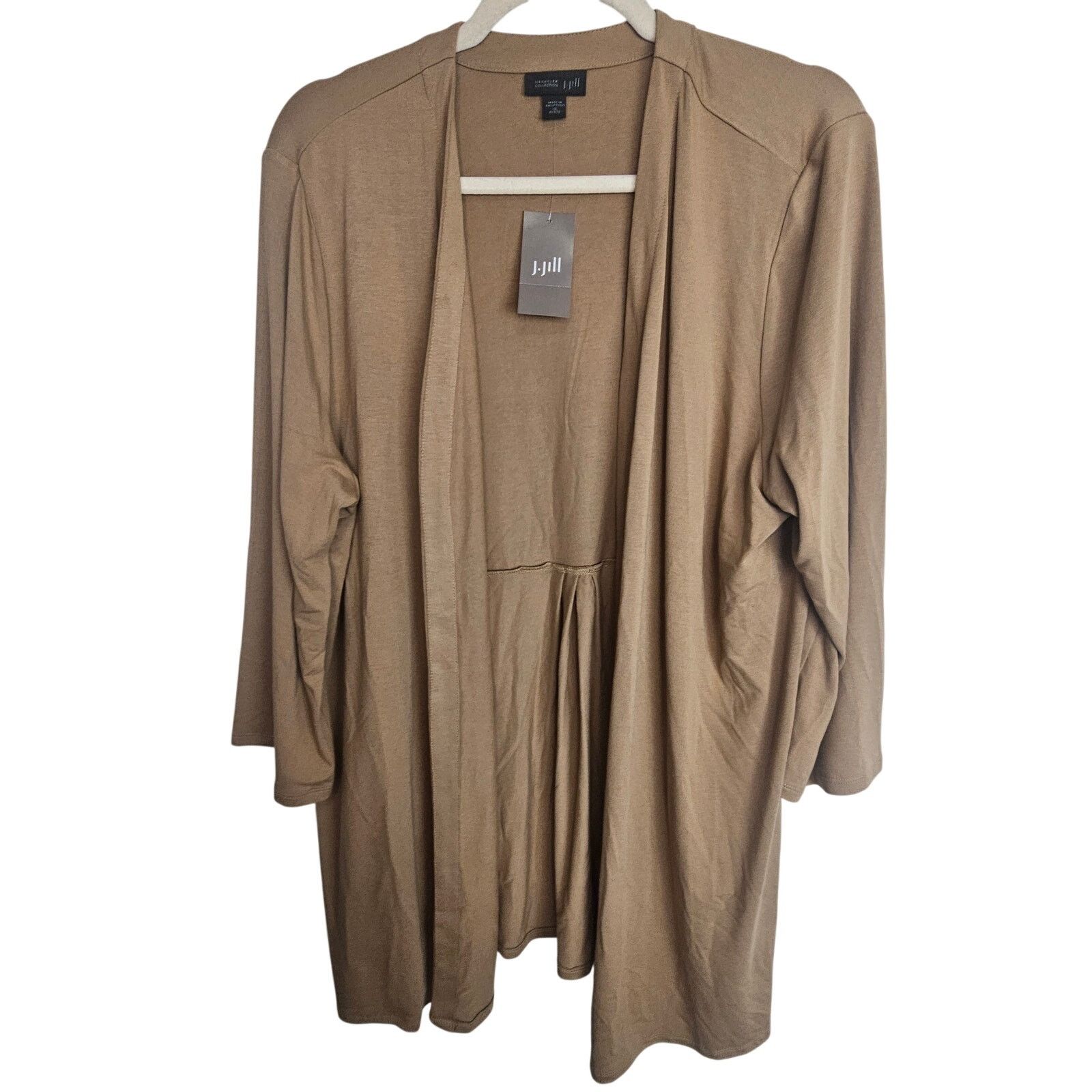 J. Jill J. Jill Open Front Cardigan Sz XLP Camel Stretch Minimalist Size XL / US 12-14 / IT 48-50 - 1 Thumbnail